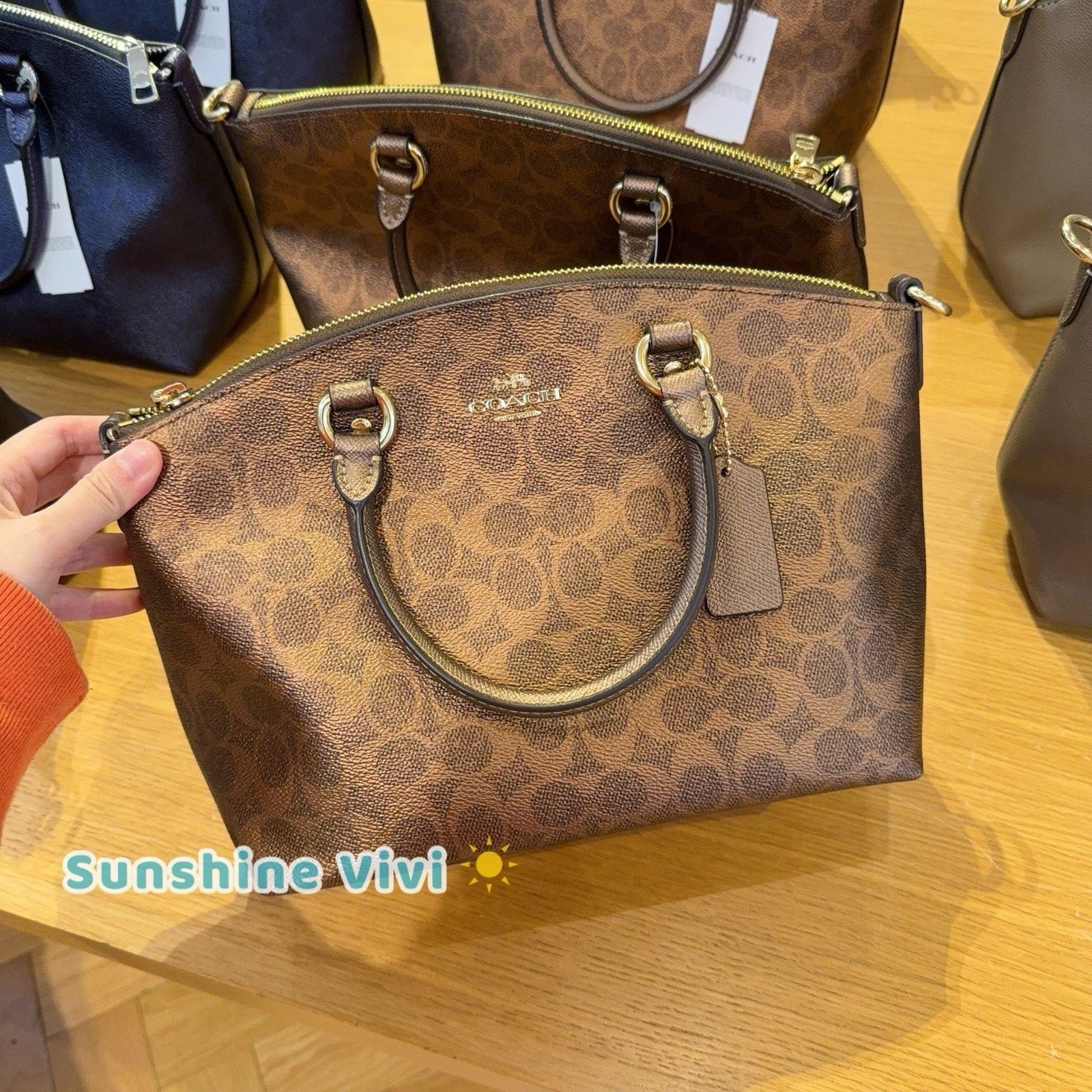 Coach NWT Coach Sadie Satchel Bag Dark Wine CCM71, BROWN/COPPER Size ONE SIZE - 1 Thumbnail