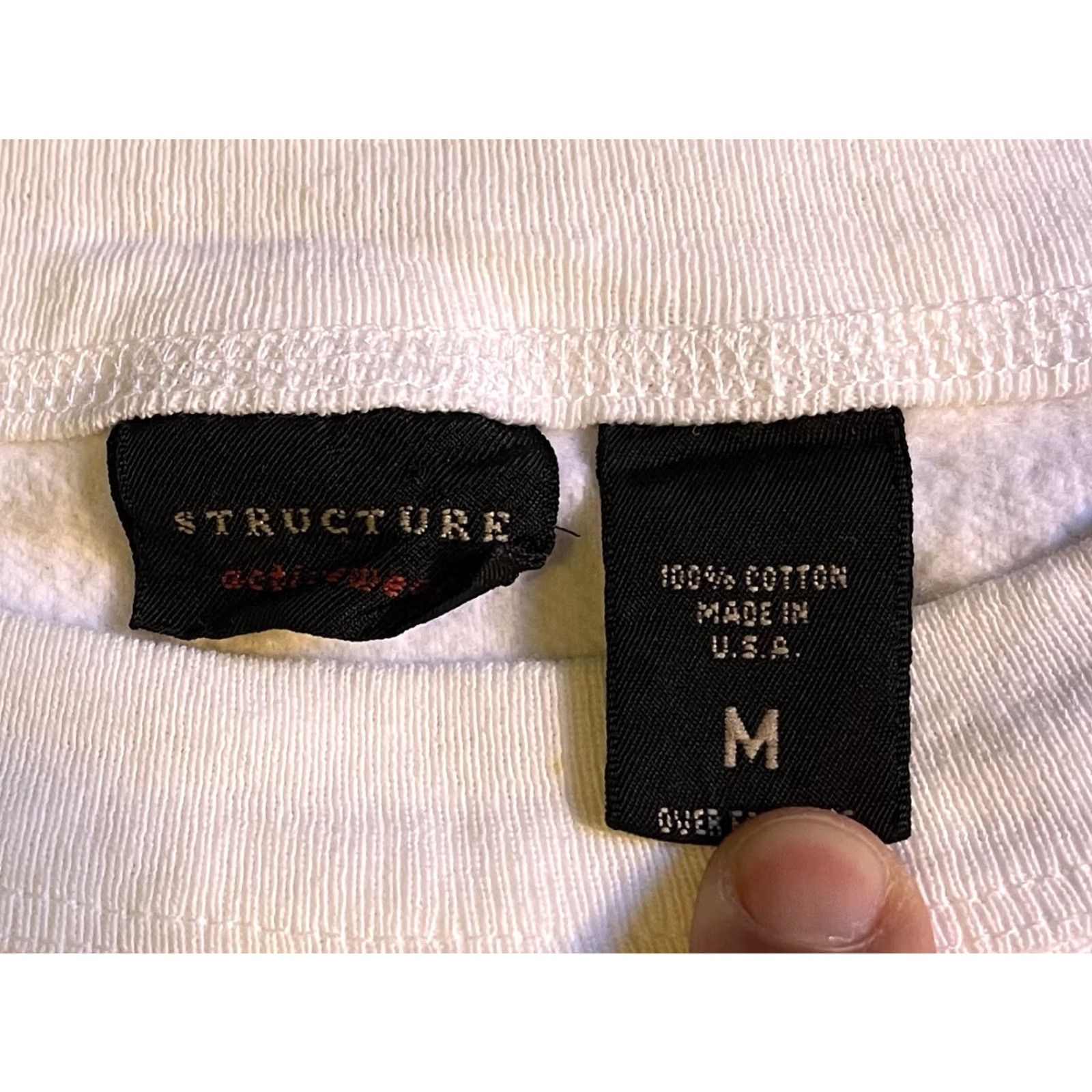 Vintage VINTAGE Structure Graphic Print Long Sleeve Shirt Men’s M White 90s 1993 Cotton Jersey Crew Neck 1990-1999 T-Shirt Mens Regular XL Size US XL / EU 56 / 4 - 4 Thumbnail