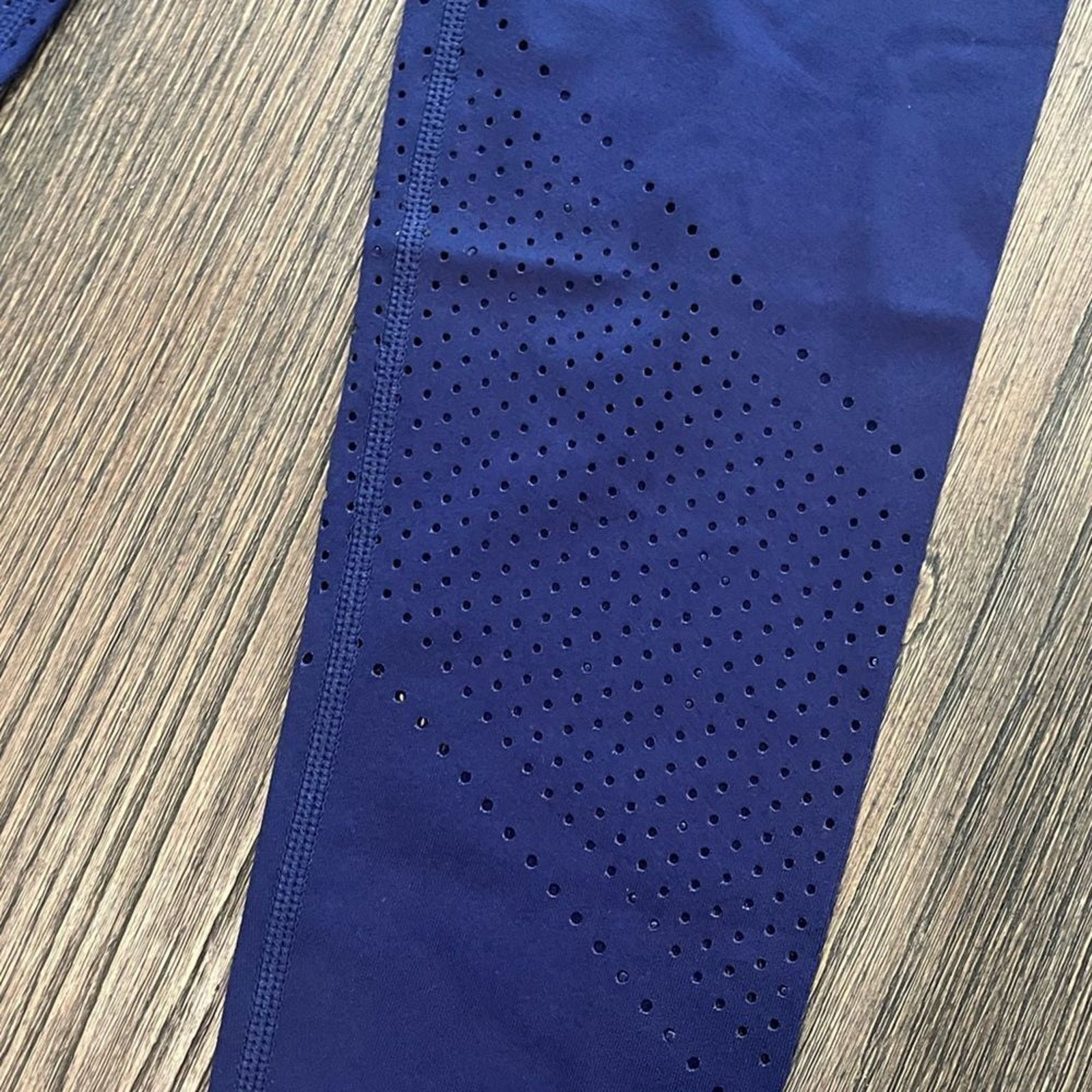 Vintage NWOT Tonal Womens Navy Blue High Waist Athletic Leggings XS Size 25" / US 0 / IT 36 - 4 Thumbnail