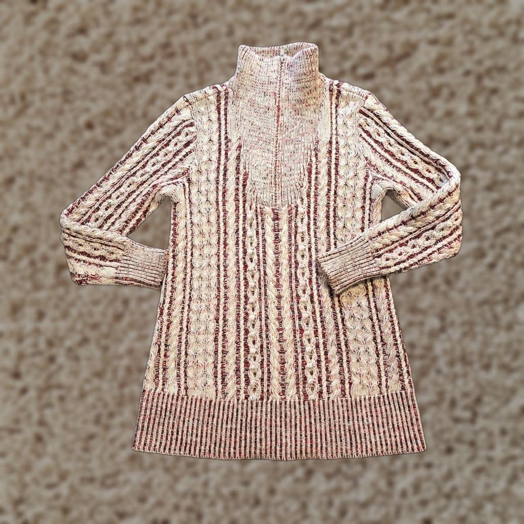 Soft Surroundings Soft Surroundings Sweater Womens Size S Red Cable Knit 1/4 Zip Casual Pullover Knit Classic Heavyweight Fall Winter Spring Mens? Girls? Size S / US 4 / IT 40 - 1 Thumbnail