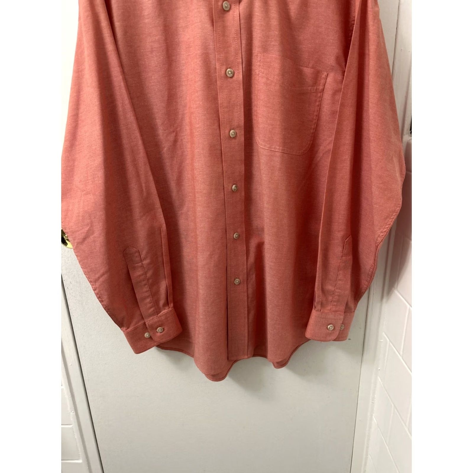 Vintage LL Bean Shirt Mens S Red Pink Chambray Traditional Button Down L/S 248929 Size US S / EU 44-46 / 1 - 3 Thumbnail