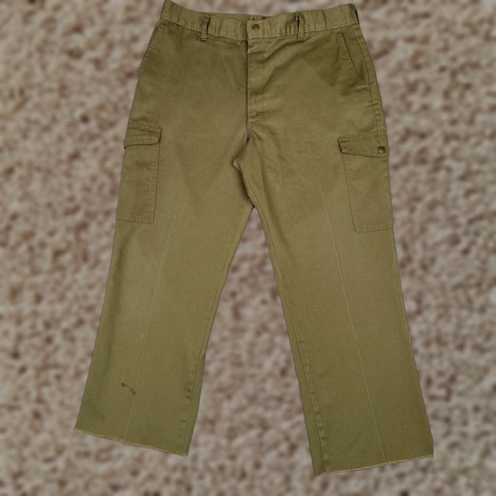 Vintage Boy Scouts Of America Cargo Pants Men 33x25 Green Twill Straight Utility Pants Mens Green Cargo Pants Size US 33 - 1 Thumbnail