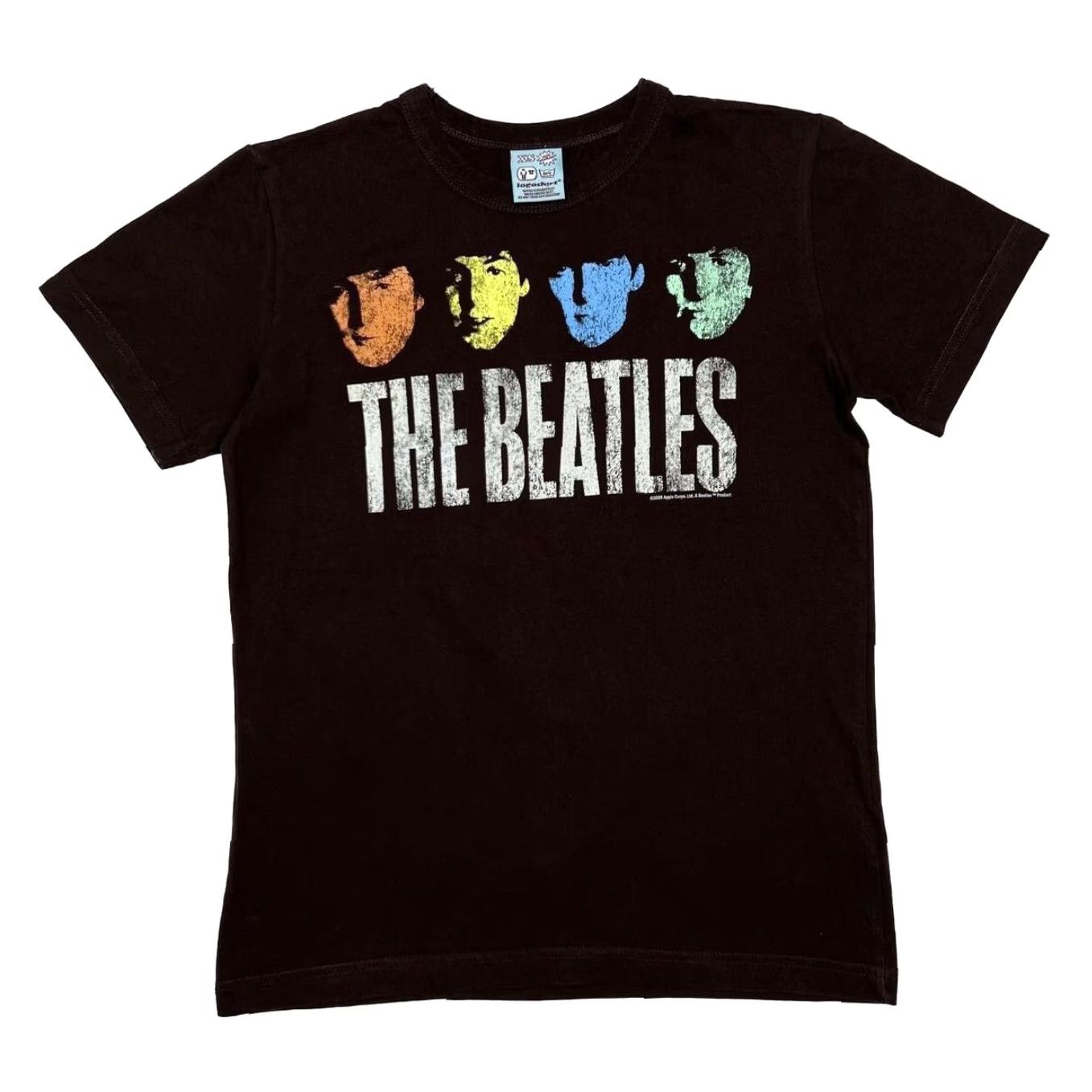 Other THE BEATLES Pop Rock Band T-Shirt XS Brown Distressed Spellout Front Shirt Mens Size US XS / EU 42 / 0 - 2 Thumbnail
