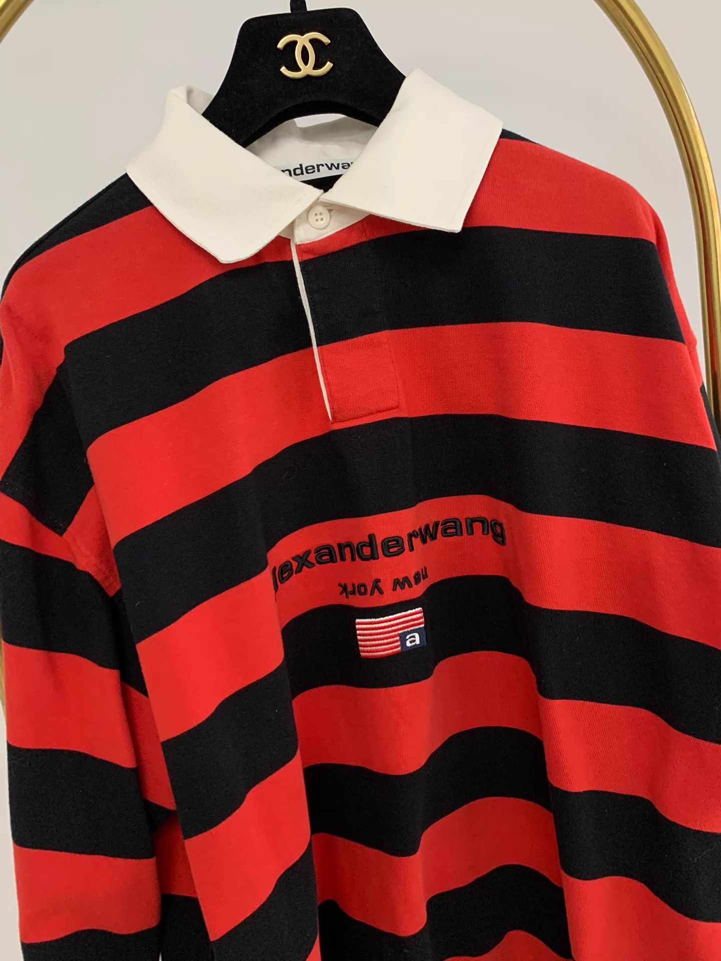Alexander Wang Alexander Wang Women's Red & Black Striped Top XS New Size XS / US 0-2 / IT 36-38 - 2 Thumbnail