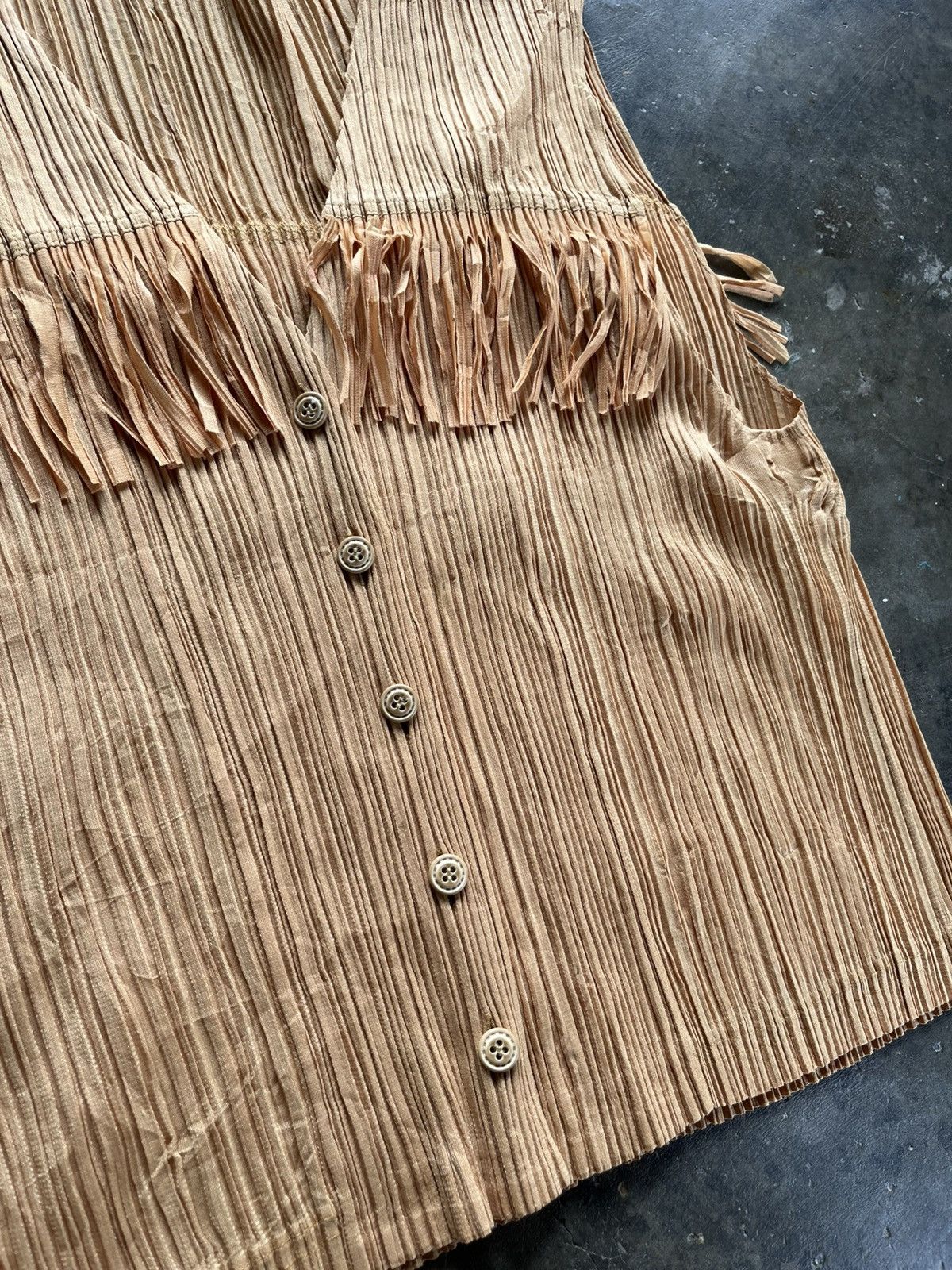 Pleats Please Issey Miyake PLEATS PLEASE Issey Miyake Fringe PP91 Wrinkles Vest Japan Size US M / EU 48-50 / 2 - 24 Thumbnail
