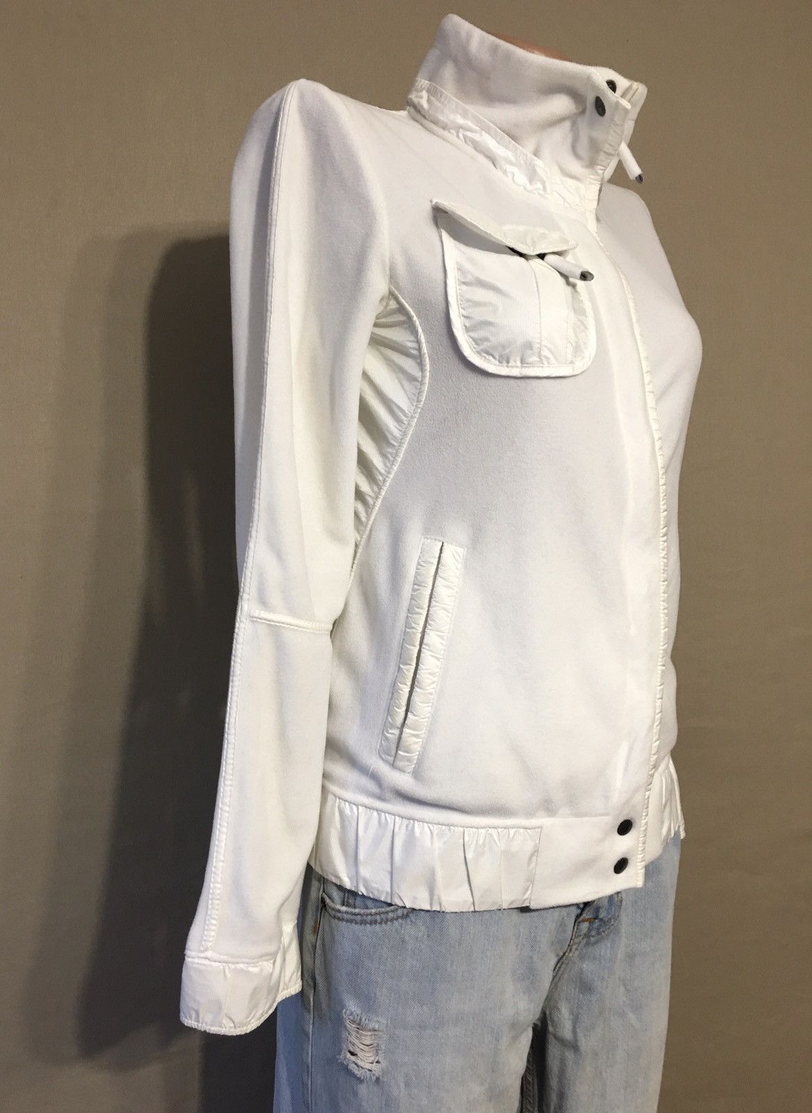 Frauenschuh FRAUENSCHUH White Fleece Zip Hooded Jacket Womens Size S / US 4 / IT 40 - 3 Thumbnail