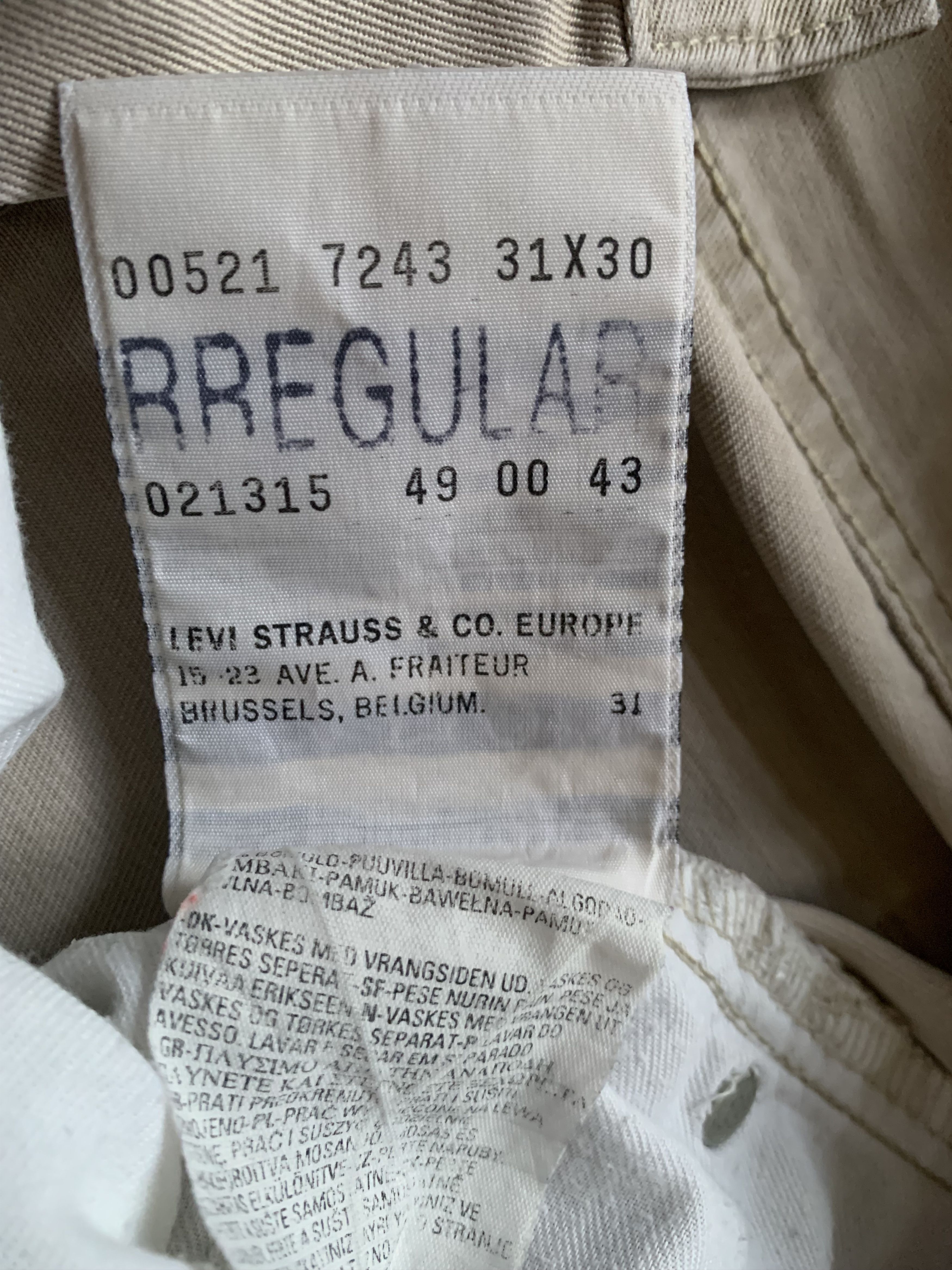 Levi's Levis 521 Vintage Beige Jeans Size US 31 - 7 Thumbnail