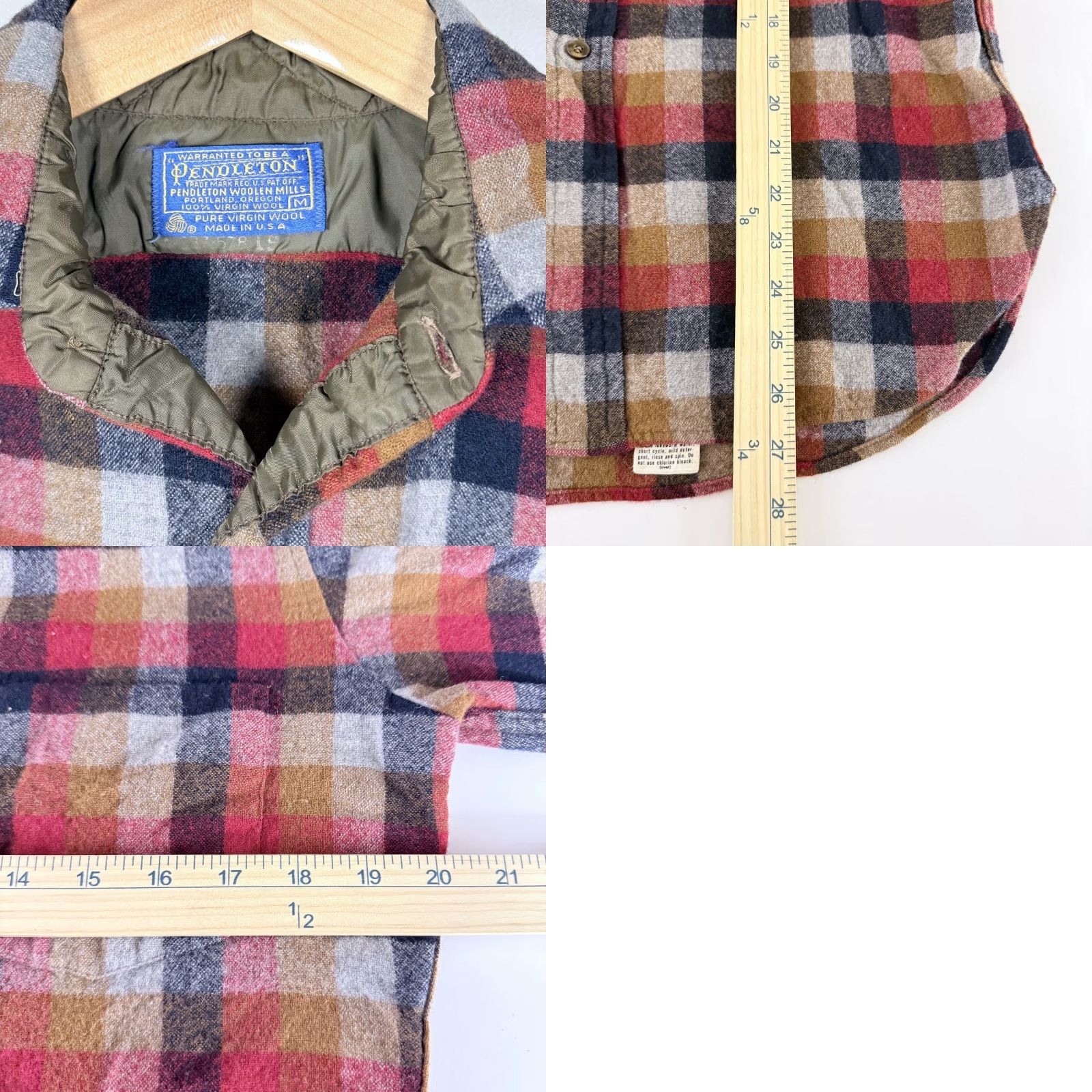 Pendleton VINTAGE Pendleton Shirt Mens Button-Up Long Sleeve Orange Plaid USA Made Size Medium Size US M / EU 48-50 / 2 - 8 Thumbnail