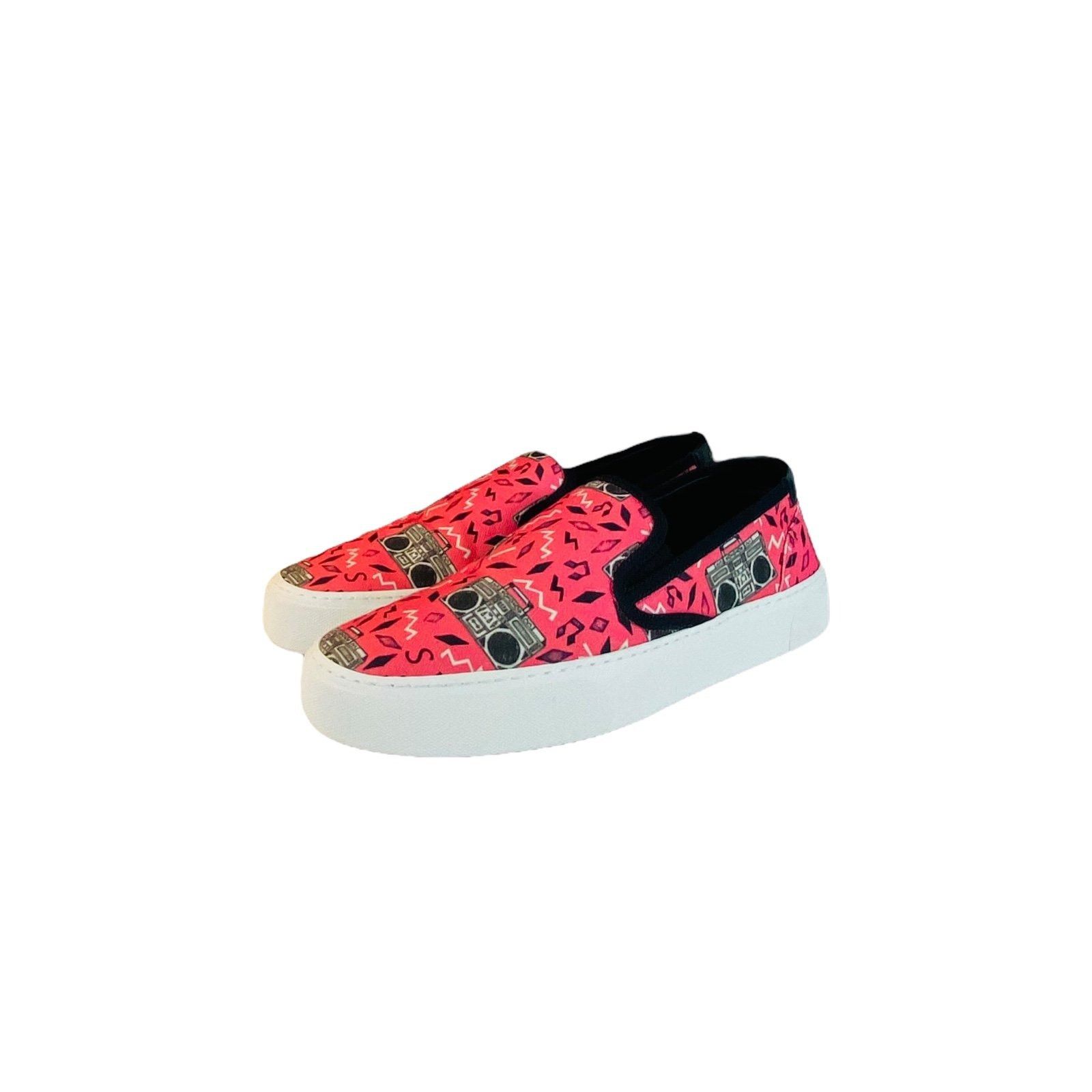 image of Saint Laurent Paris Saint Laurent Slip On Print Sneakers 9, Men's