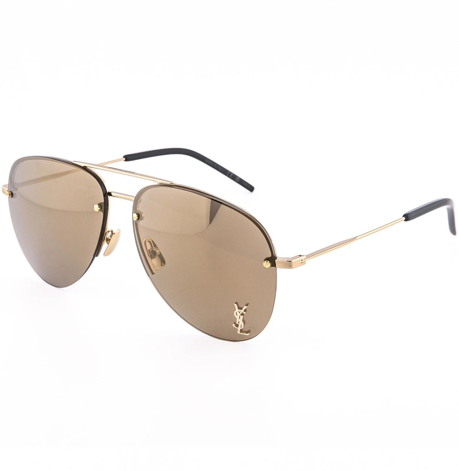 Saint Laurent Paris SAINT LAURENT Gold Mirror 11 YSL 004 11M Sunglasses SL11M Size ONE SIZE - 4 Thumbnail