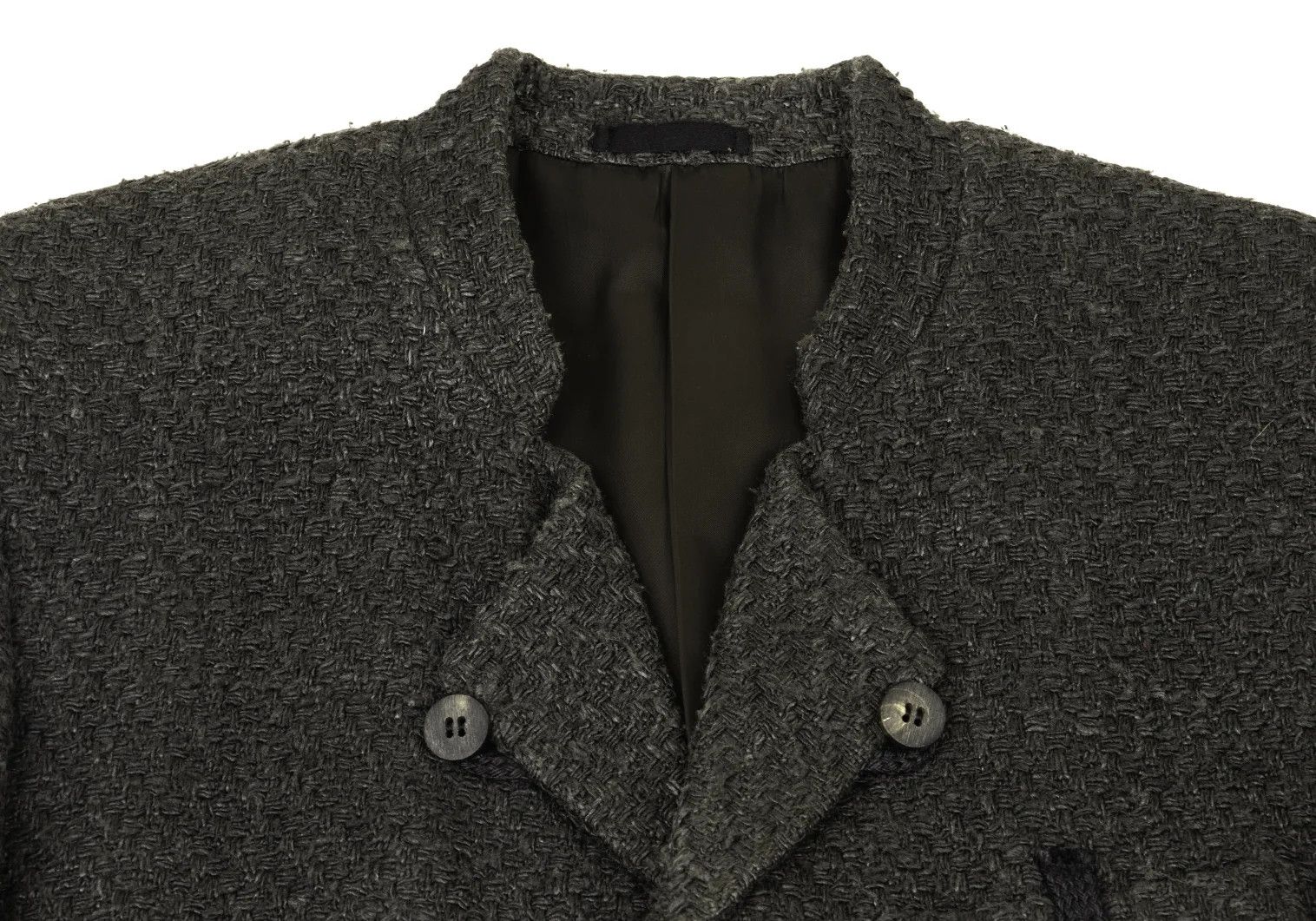 Issey Miyake Silk T Stand Collar Jacket in Khaki, Size L Size US L / EU 52-54 / 3 - 3 Thumbnail
