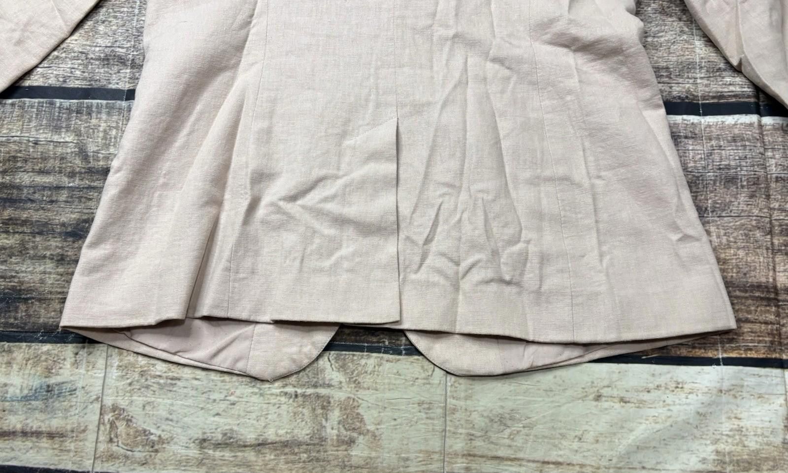 Kendrick Lamar Kenar Blazer Jacket Womens Medium Linen Cotton Beige Open Size M / US 6-8 / IT 42-44 - 7 Thumbnail
