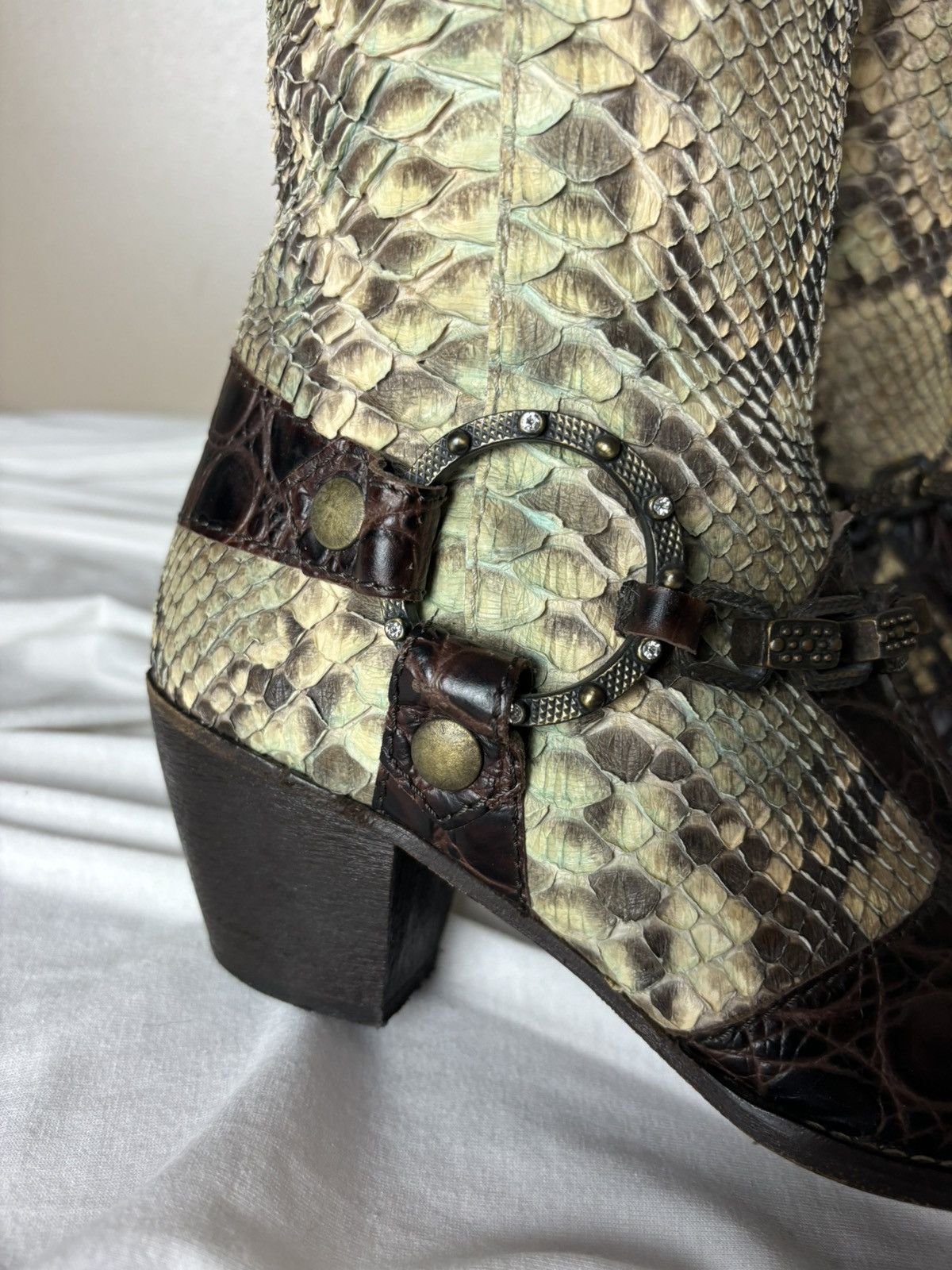 Vintage Real animal skin leather high vintage boots Cossacks Size US 6 / IT 36 - 10 Thumbnail