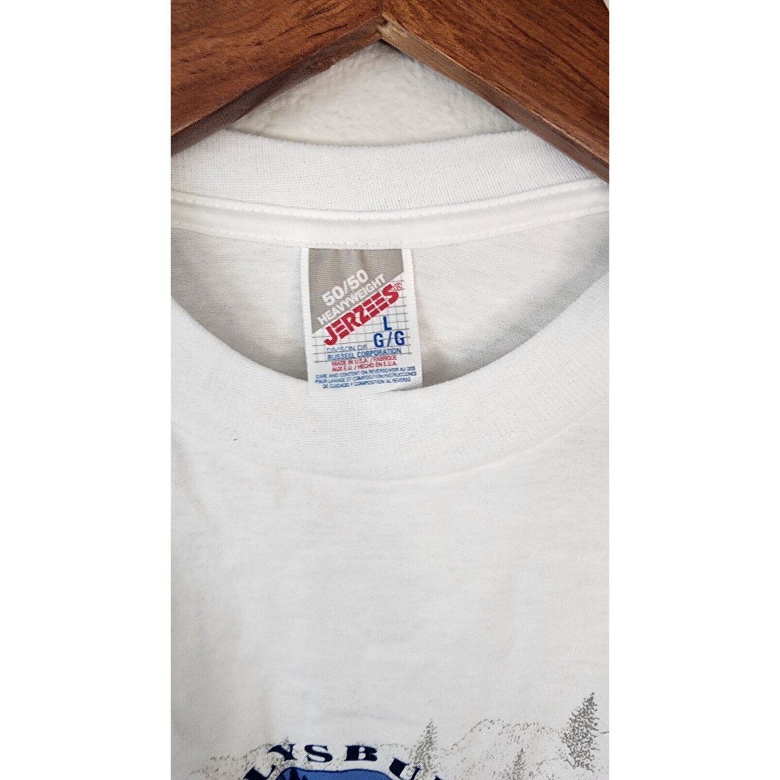 Jerzees Vintage Deer Pennsylvania Shirt Elysburg Knoebels White Tee Size US L / EU 52-54 / 3 - 4 Thumbnail