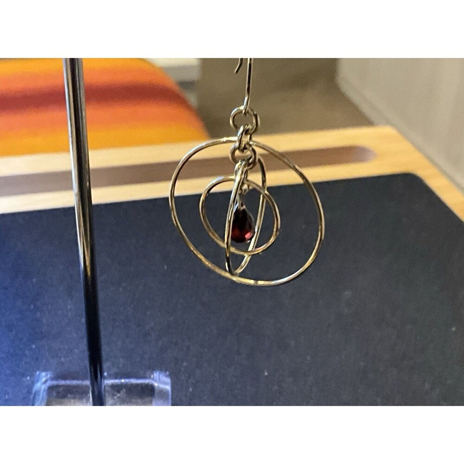 Other 925 Silver Milor Vermeil Graduated Garnet Bead Earrings Size ONE SIZE - 4 Thumbnail
