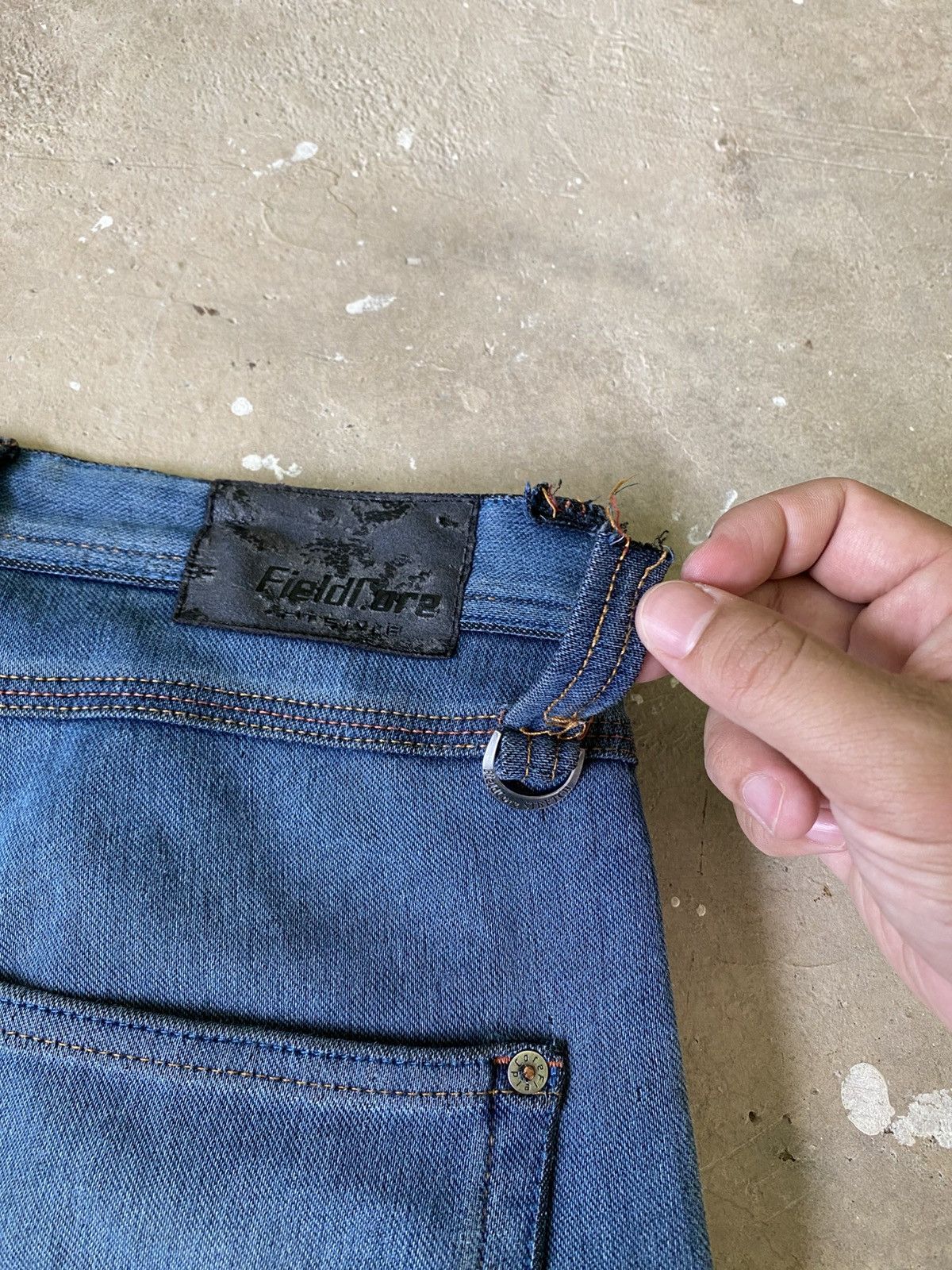 Japanese Brand FieldCore Multi Pocket 3D Cargo Denim Jeans Size US 33 - 9 Thumbnail