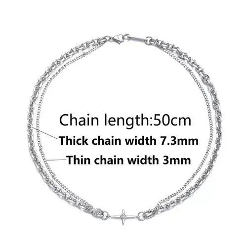 Other Double Chain Cross Necklace Size ONE SIZE - 2 Thumbnail