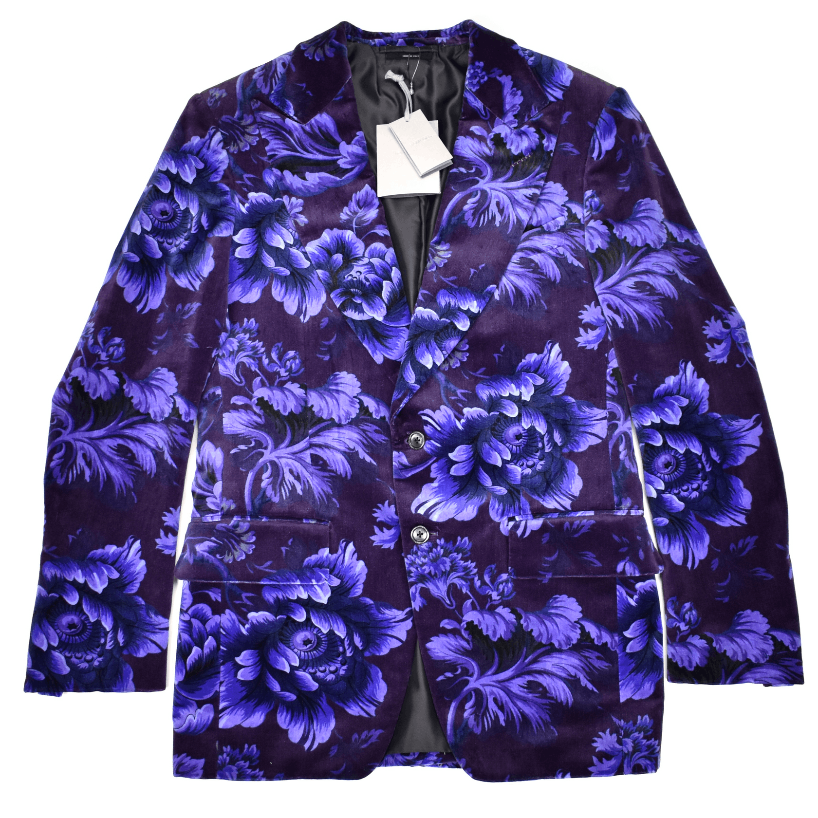 Tom Ford Purple Cabbage Floral Print Velvet Blazer