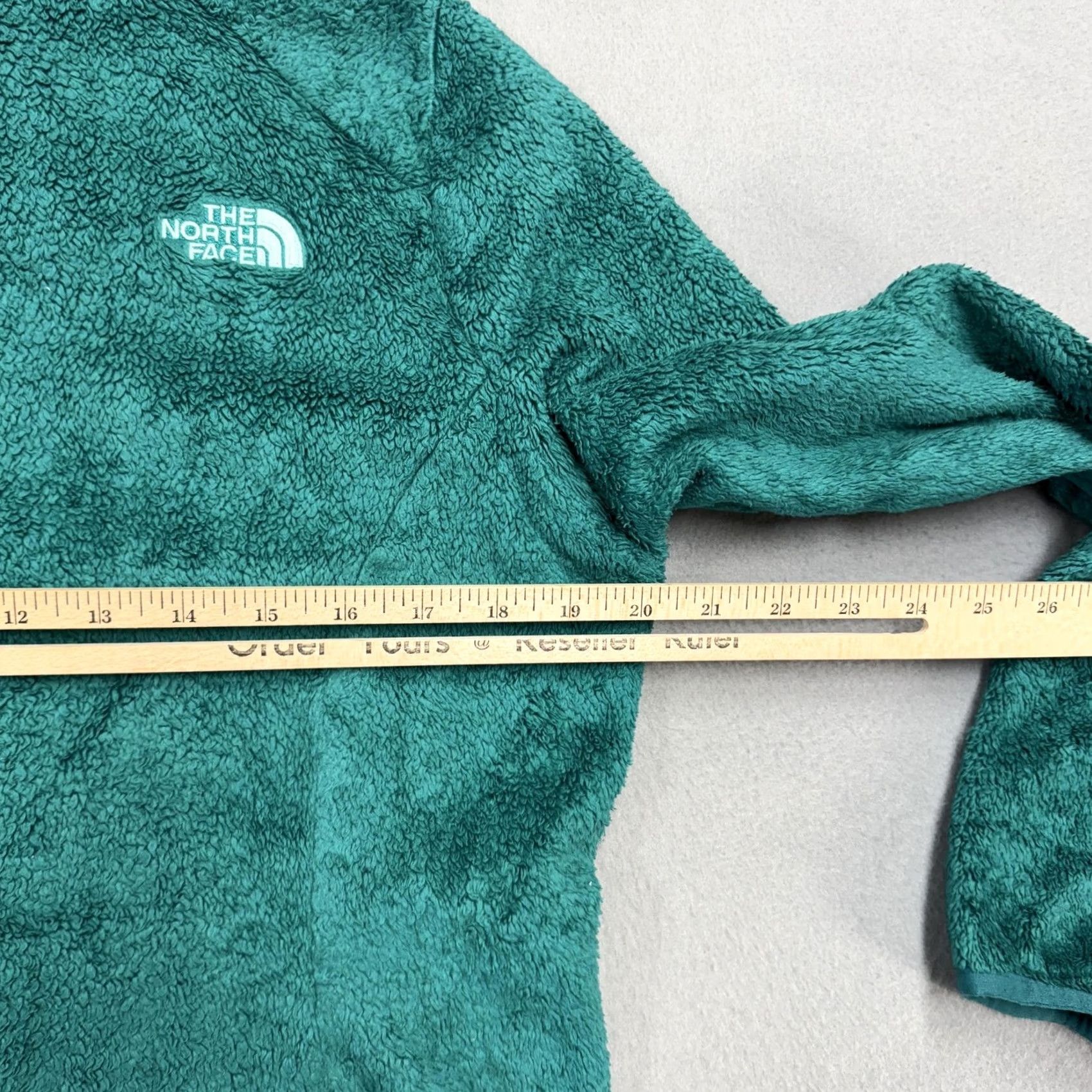 The North Face The North Face Jacket Womens L Teal Fleece Full Zip Soft Warm Outdoor Localized Green Logo Zipper Pockets Collared Mid-Length Size L / US 10 / IT 46 - 7 Thumbnail