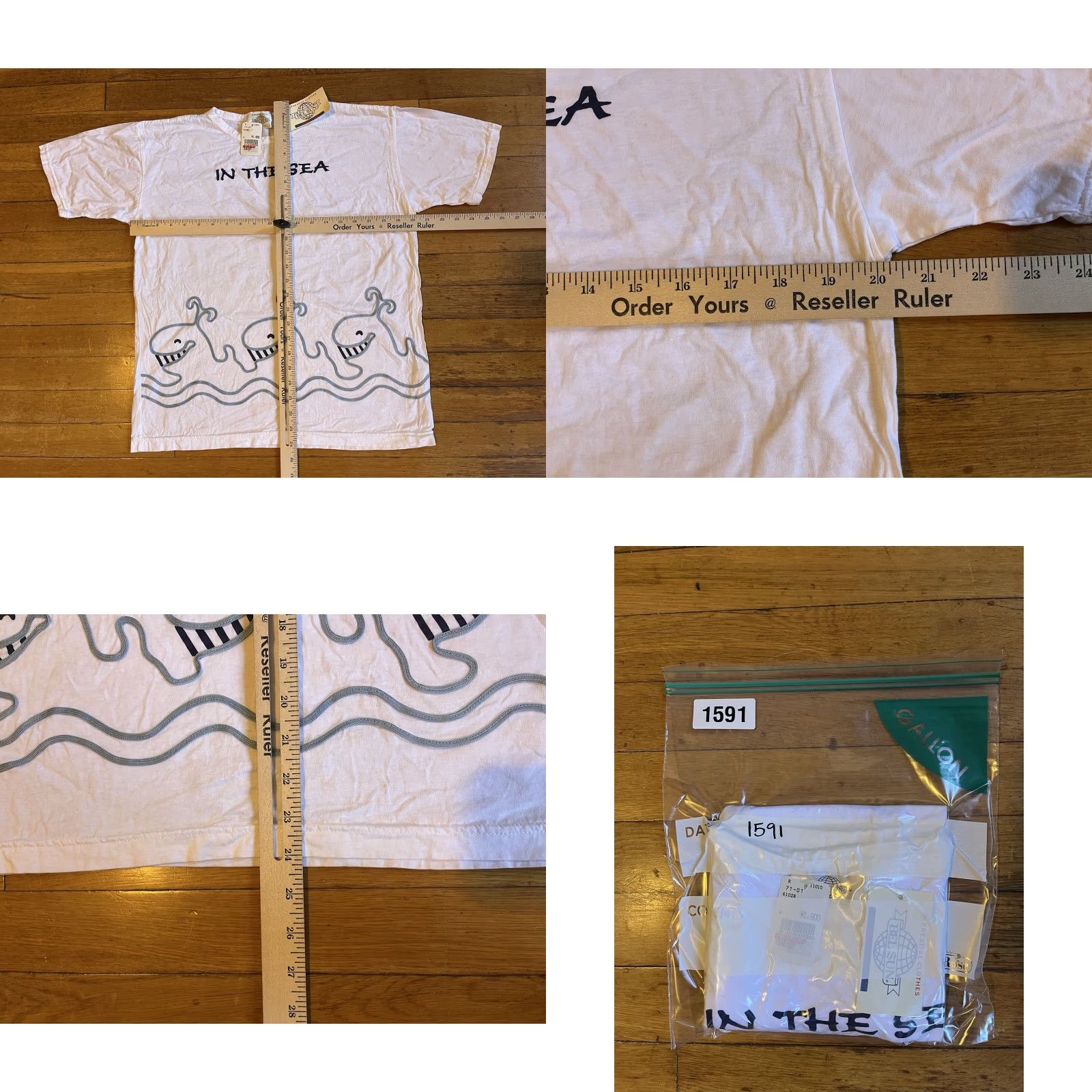 Vintage VINTAGE Bel Sun In The Sea Whale Embroidered Japan Tourist Shirt Men’s M White 80s Size US M / EU 48-50 / 2 - 8 Thumbnail