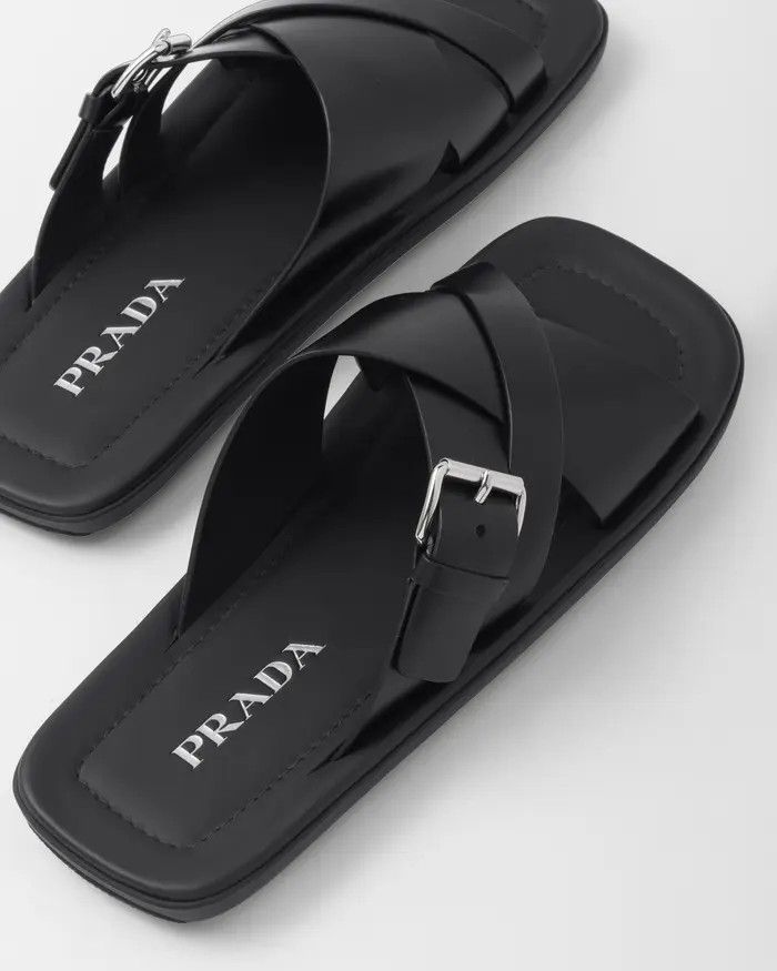 Prada o1mt1gz0526 Spazzolato Brushed Slides in Black Size US 8 / EU 41 - 7 Thumbnail
