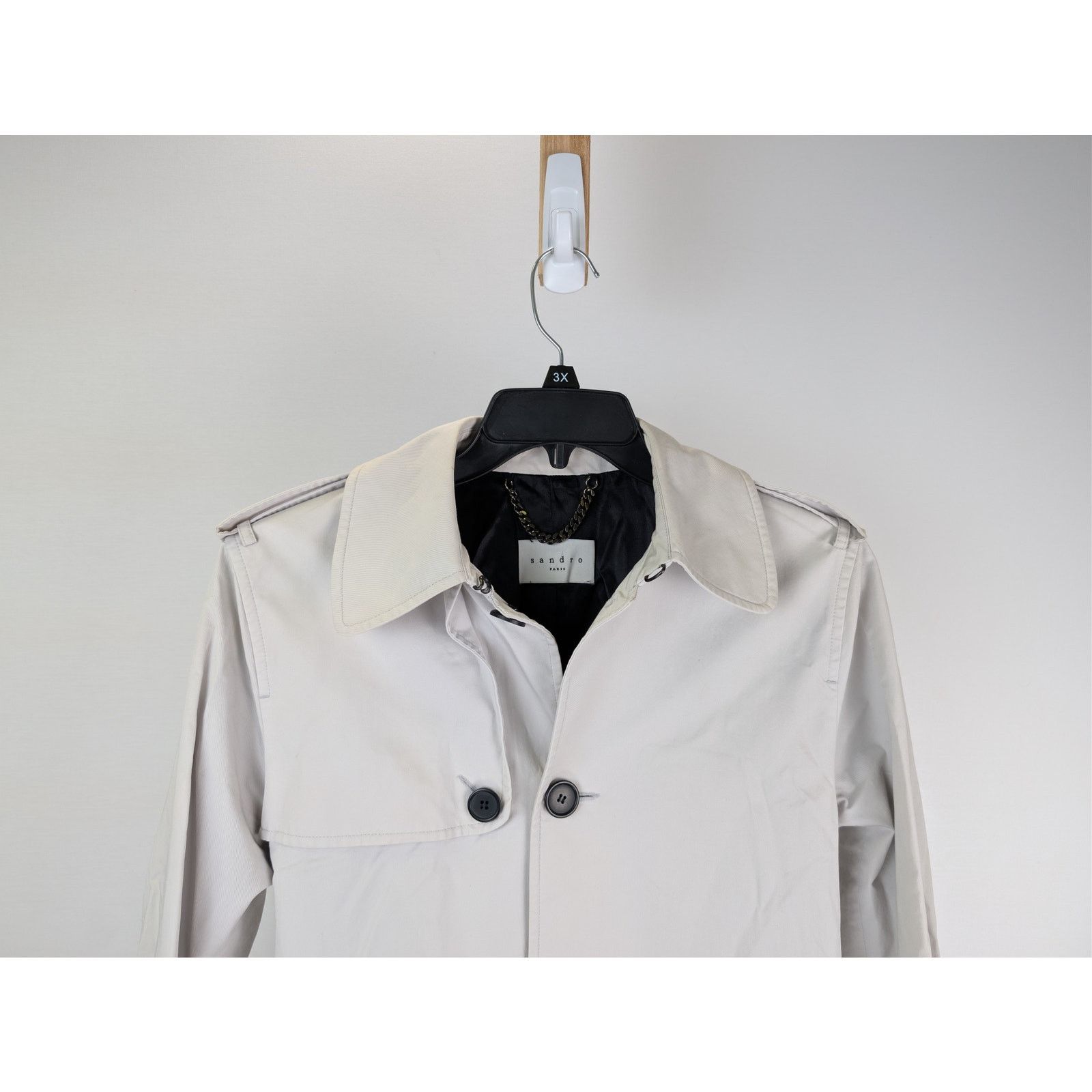 Sandro o1rshd1 CC20 short trench coat in a light beige Size US M / EU 48-50 / 2 - 2 Thumbnail