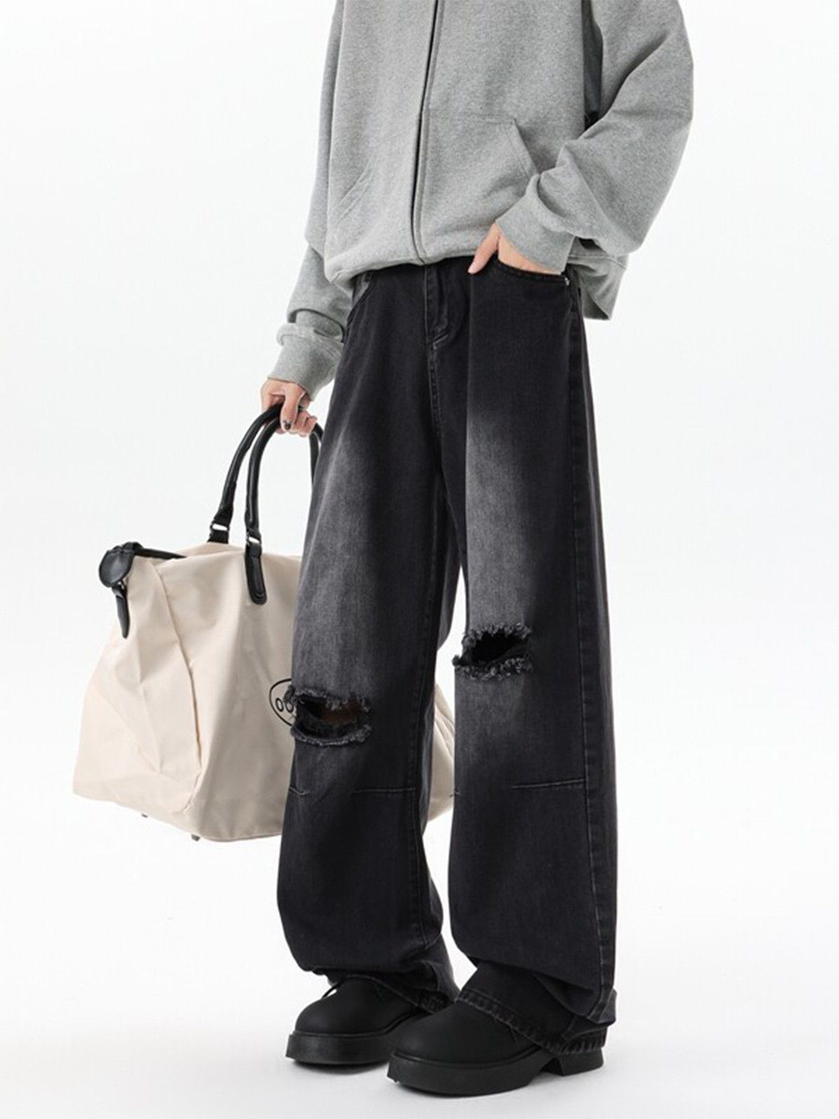 Japanese Brand Men's American Streetwear Retro Washed Distressed Jeans Size US 32 / EU 48 - 5 Thumbnail