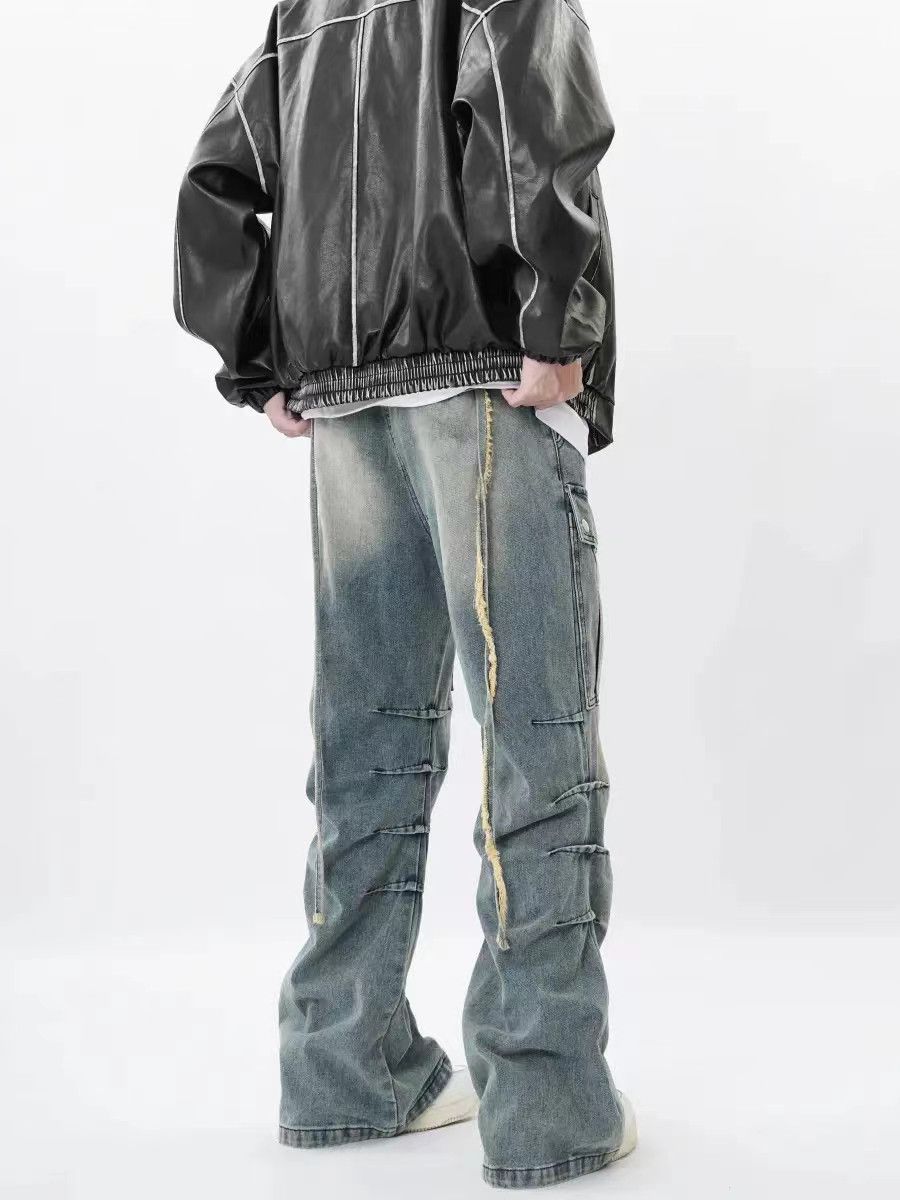 Japanese Brand × Jean Retro Heavy Duty Washed Multi-Pocket Cargo Jeans Size US 32 / EU 48 - 3 Thumbnail