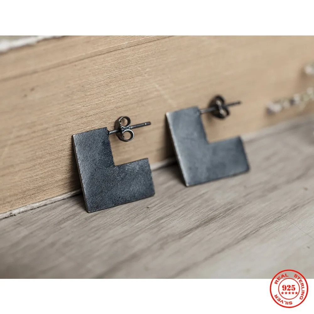 Jewelry Tiny Geometric Square Stud Earrings 925 Sterling Ear Gift Size ONE SIZE - 1 Thumbnail