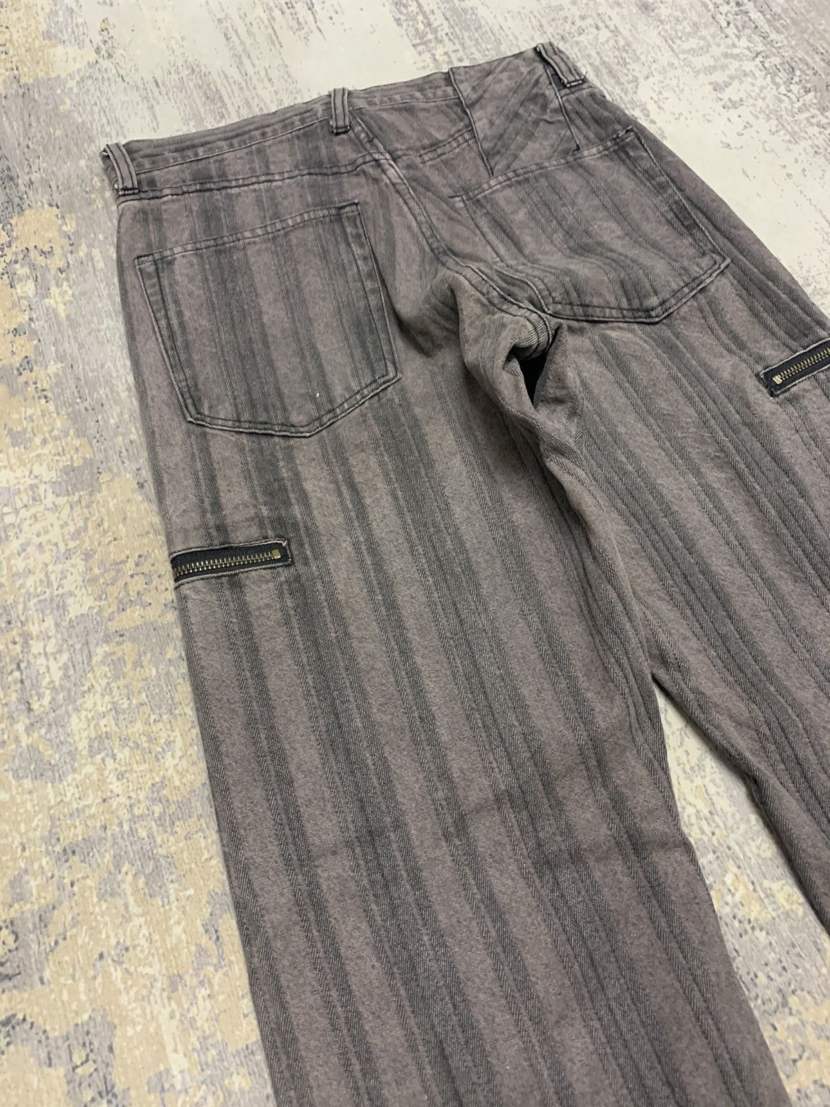 Japanese Brand Archive PPFM Striped Twill Cargo Zipper Pockets Pants Size US 29 - 9 Thumbnail