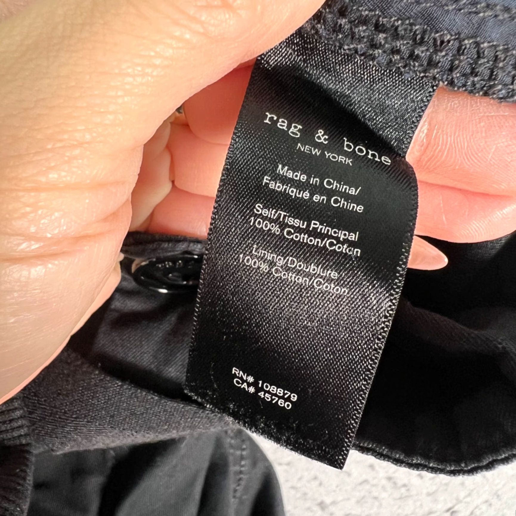 Rag & Bone rag & bone Womens Pants Utility Tapered Leg Black 24 Adult Womens High Rise Cotton Chino Pleated Size 42" / US 20 - 4 Thumbnail