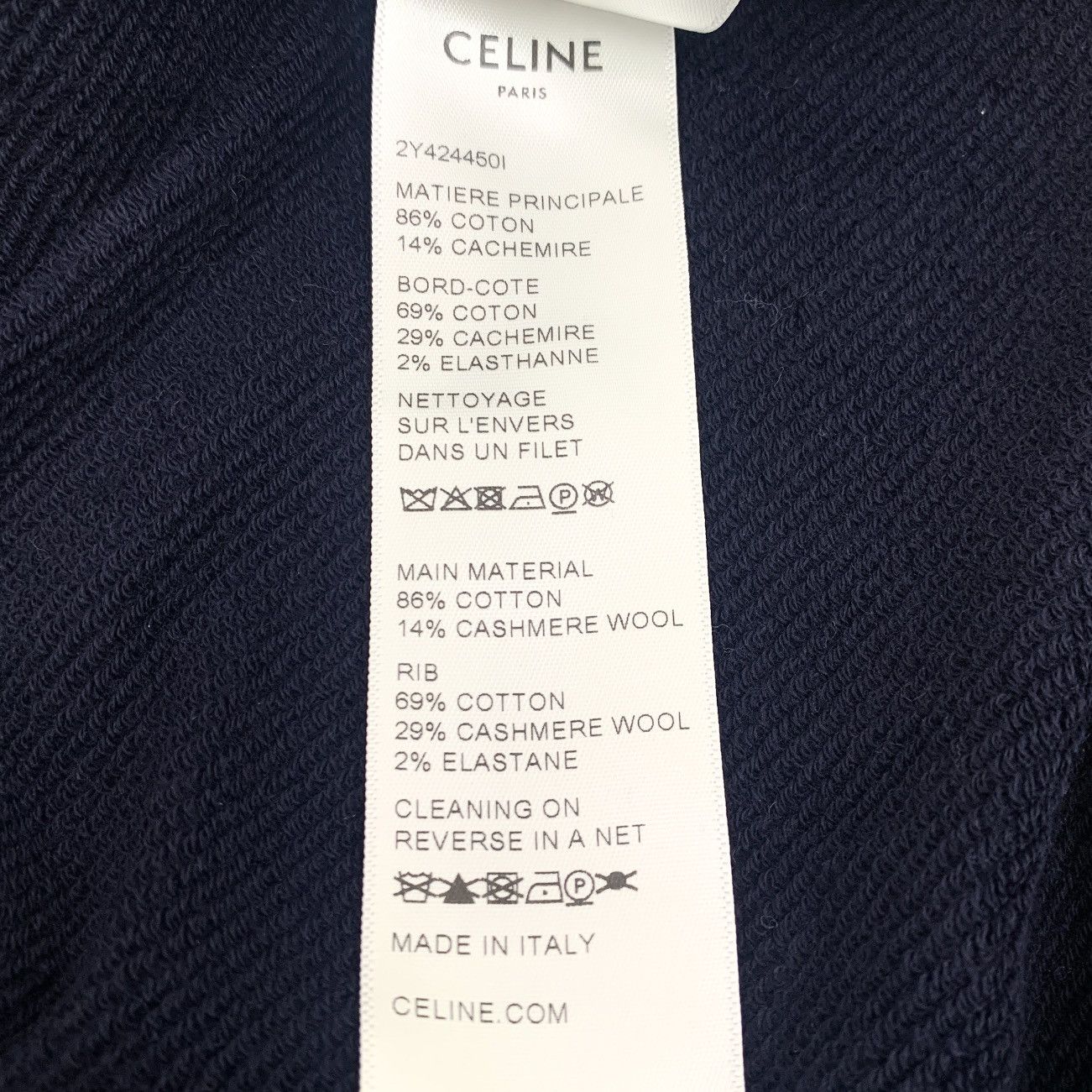 Celine Celine Navy Logo Letter Printed Short Sleeve T-shirt K26WX Size L / US 10 / IT 46 - 8 Thumbnail