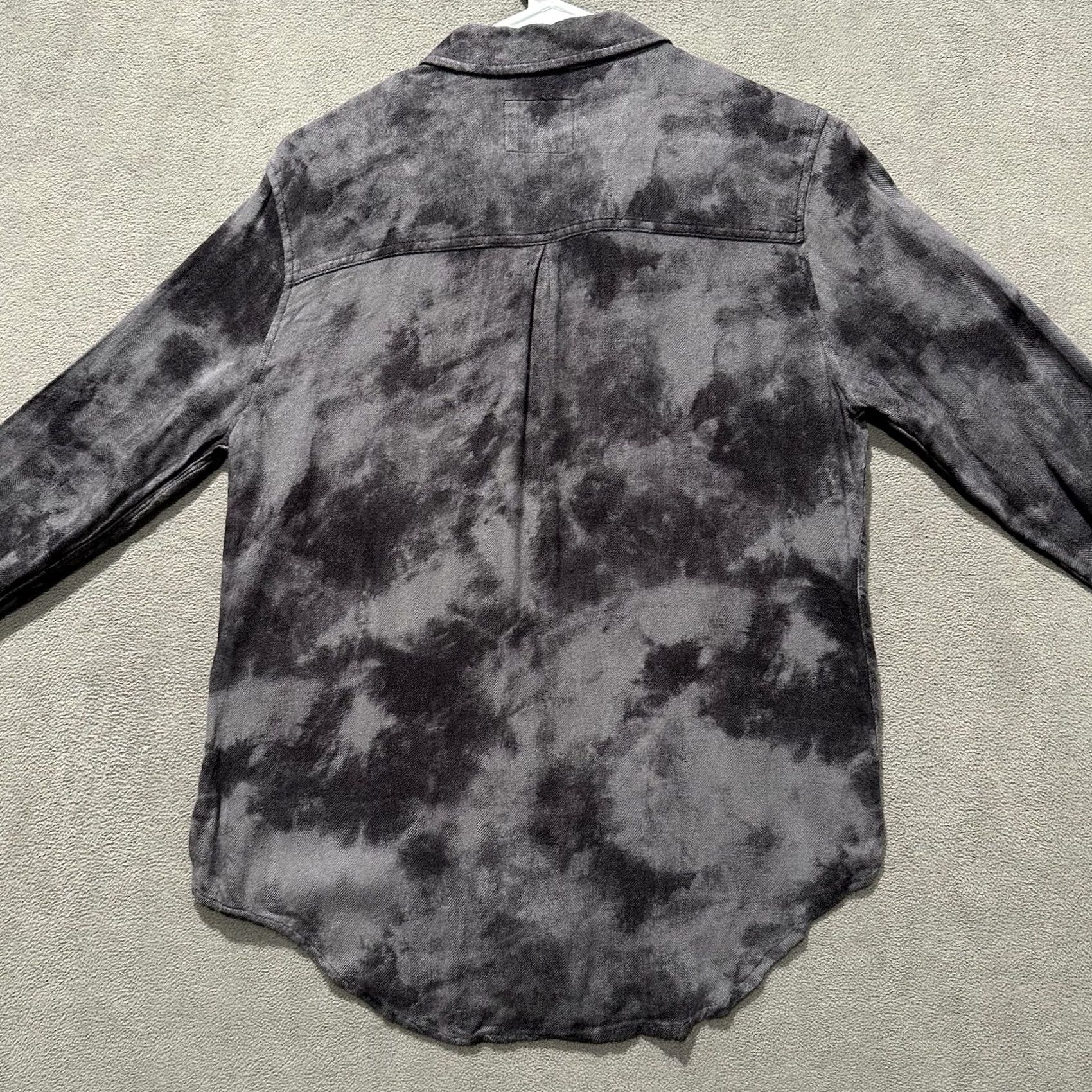 Rails Rails Shirt Womens Small Charcoal Tie Dye Button Down Flannel Rayon Size S / US 4 / IT 40 - 2 Thumbnail