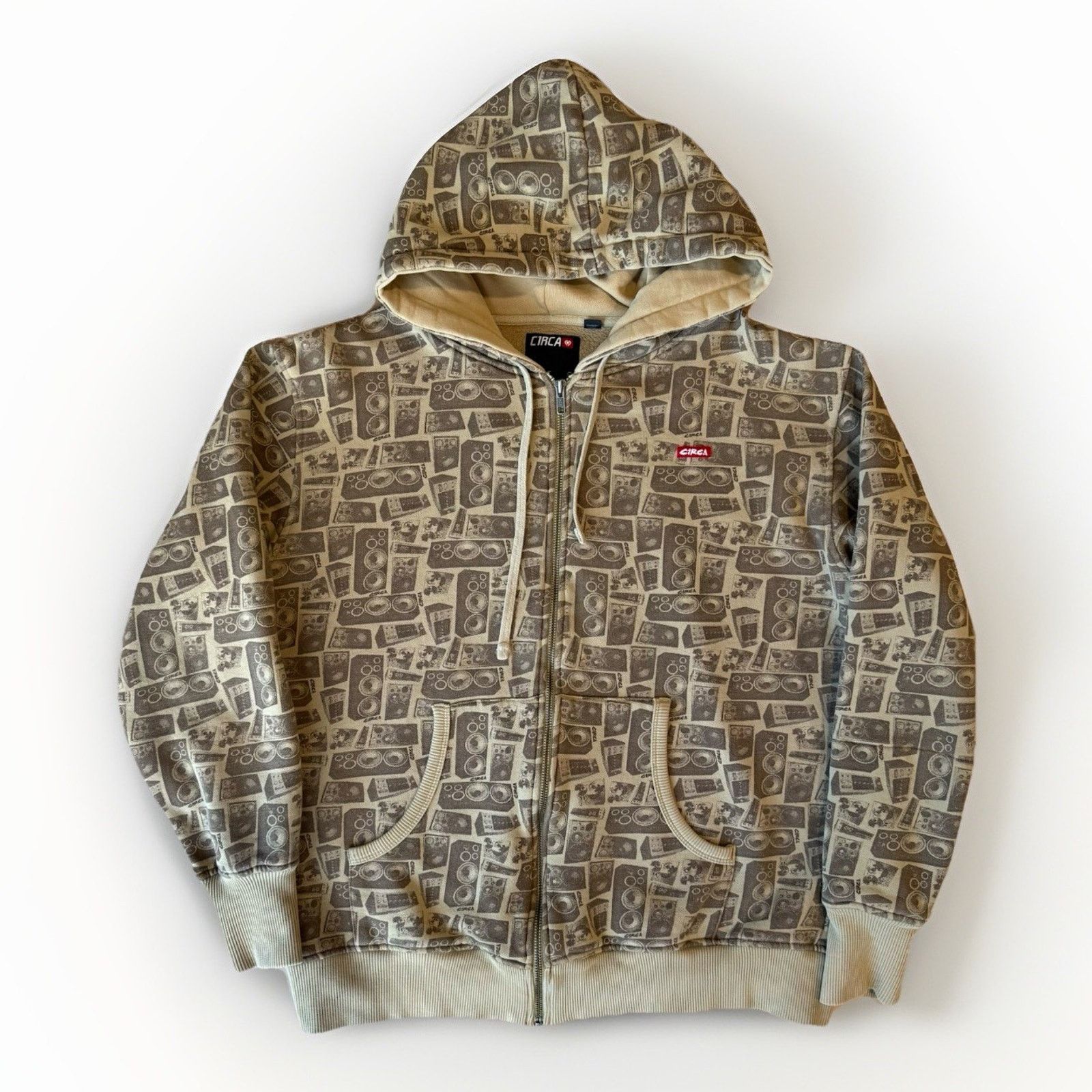 Vintage Circa Skateboards Jacket M Brown Full Zip Fleece
