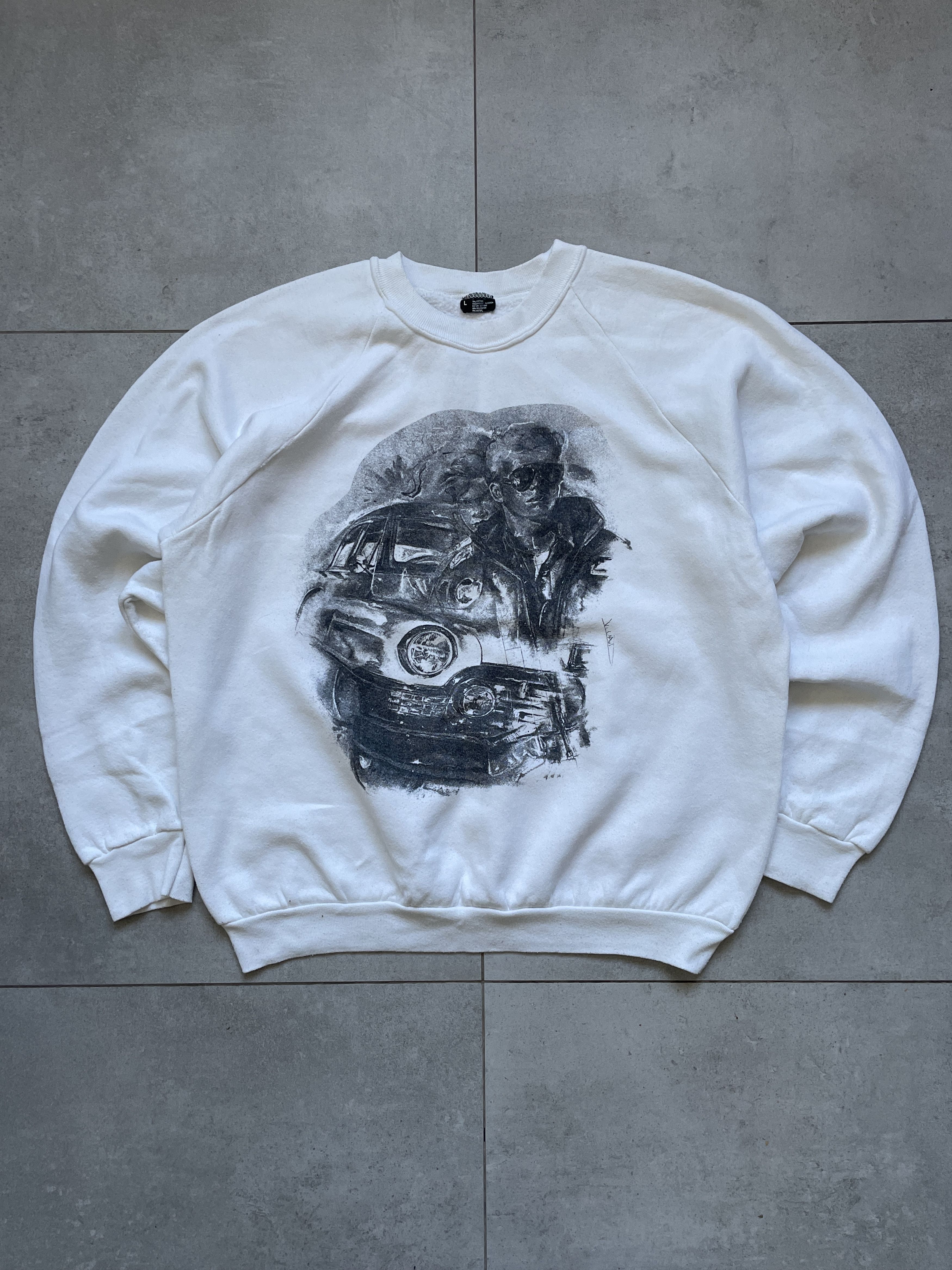 Vintage VINTAGE 80S SCREEN STARS WHITE BOXY MIAMI COP CREWNECK Size US L / EU 52-54 / 3 - 1 Thumbnail