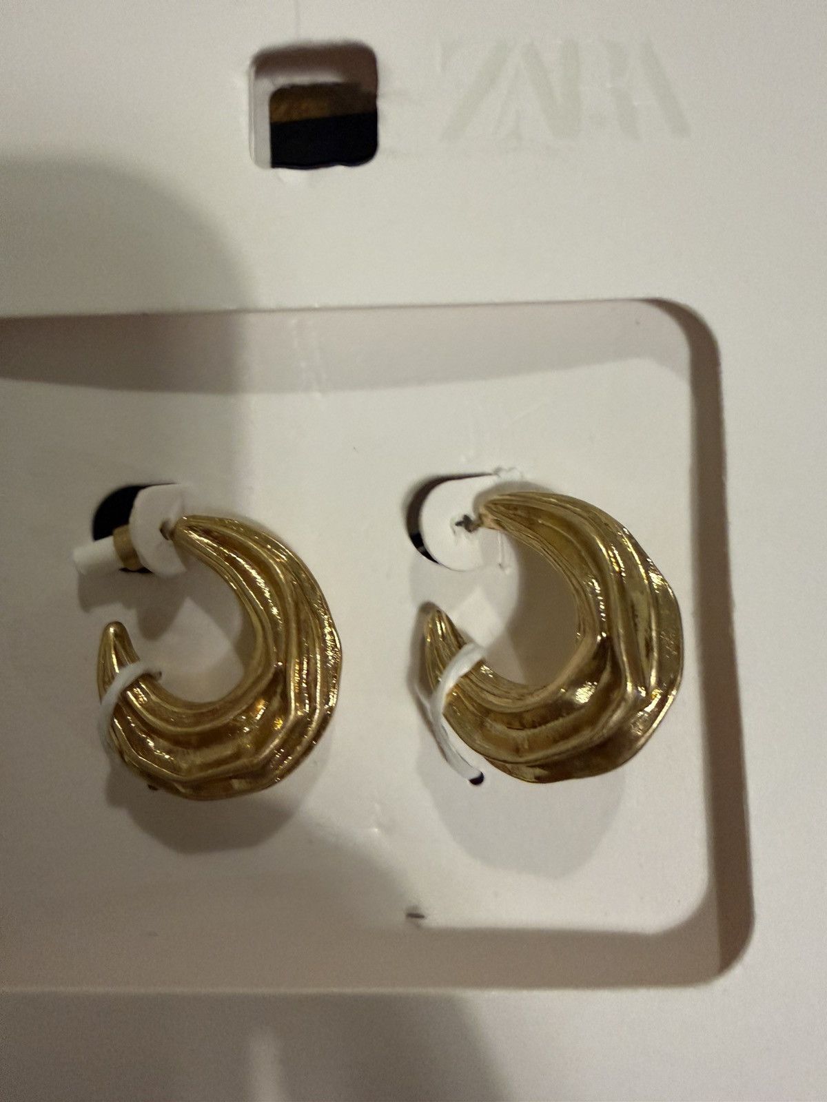 Zara Zara Antique Gold Tone Thick Hoop Earrings Size ONE SIZE - 5 Thumbnail