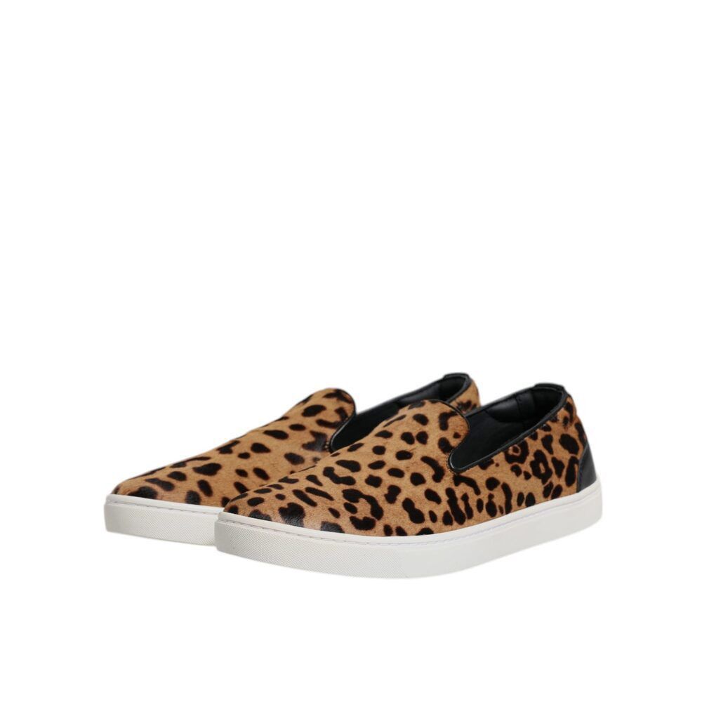 Dolce & Gabbana Dolce & Gabbana Brown Calfskin Fur Leopard Sneakers Shoes Size US 8.5 / EU 41-42 - 4 Thumbnail