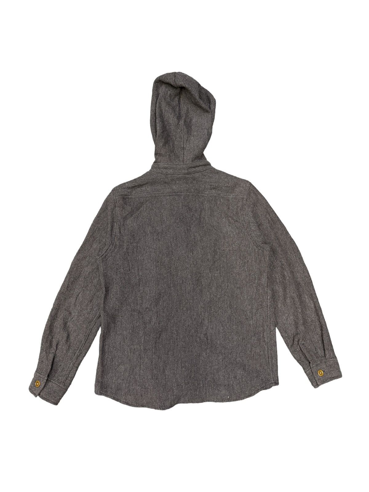 ORSLOW WOOL BUTON UP HOODIE SHIRT