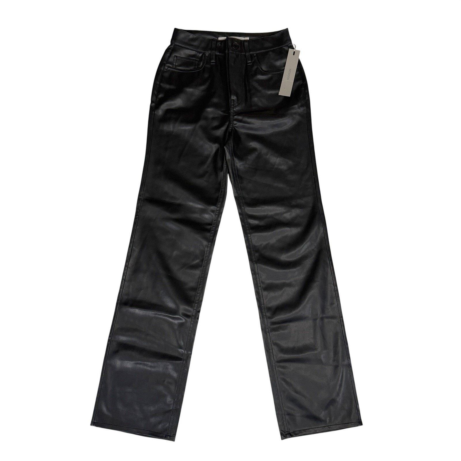 Hudson Hudson Remi High-Rise Black Vegan-Friendly Leather Pants Size 25" / US 0 / IT 36 - 2 Thumbnail