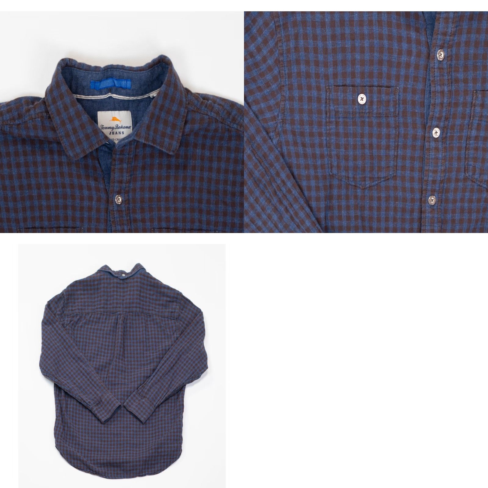 Tommy Bahama VINTAGE Tommy Bahama Island Modern Fit Mens Shirt Red Blue Plaid Long Sleeve Button-Up Shirt Size US M / EU 48-50 / 2 - 8 Thumbnail