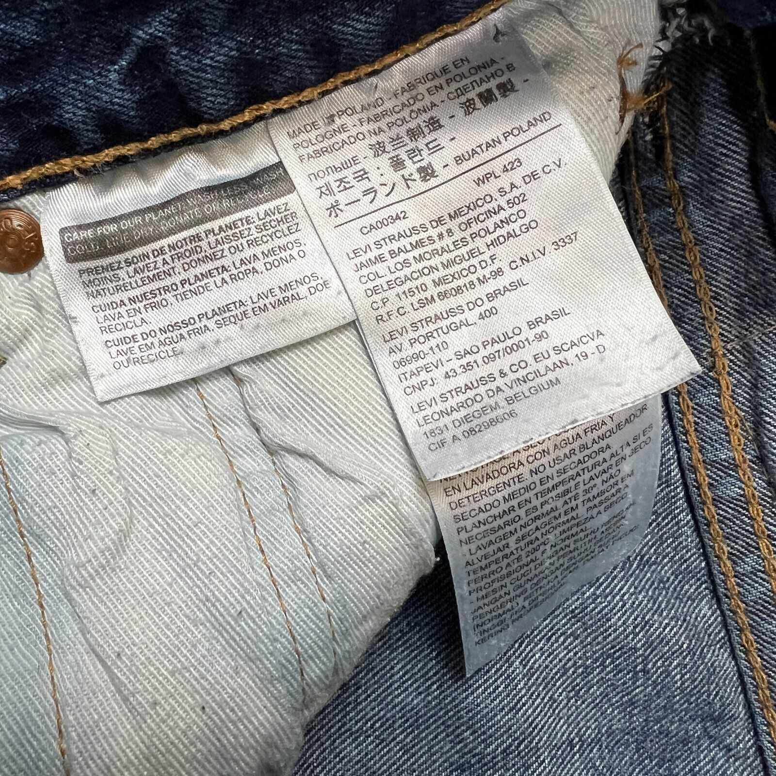Levi's × Vintage Levi's 501 Jeans 34x30 Blue Original Fit Straight Leg Denim Size US 34 / EU 50 - 11 Thumbnail