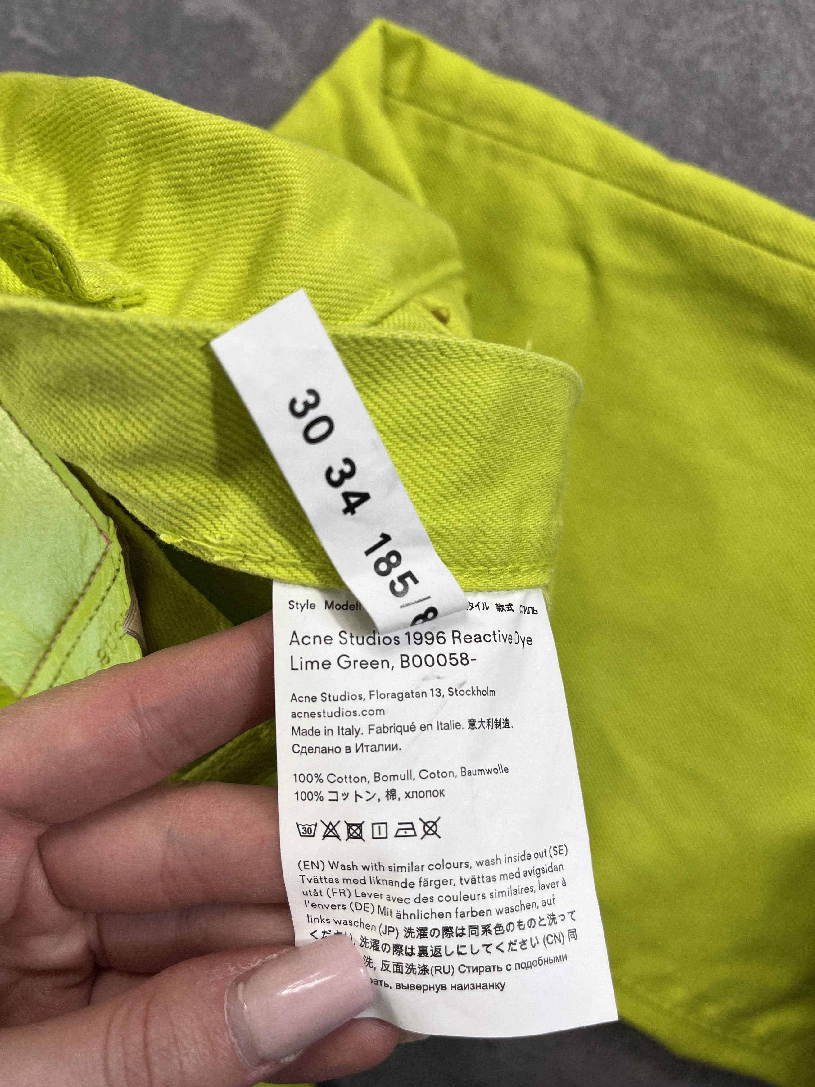 Acne Studios Rare Acne Studios 1996 Reactive Dye Lime Green Pants Jeans Size US 30 / EU 46 - 10 Thumbnail