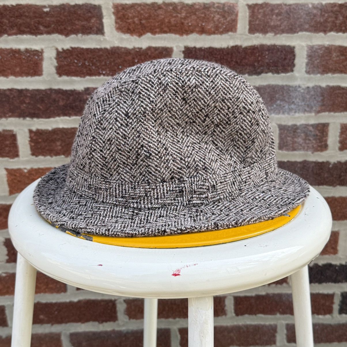 Vintage Vintage Herringbone Tweed Bucket Hat – Classic Wool Size ONE SIZE - 2 Thumbnail