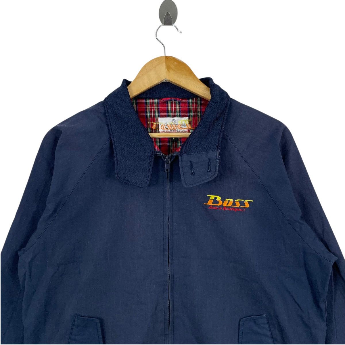 Vintage Vintage 90s BOSS Tartan Zipper Jacket Size US L / EU 52-54 / 3 - 3 Thumbnail