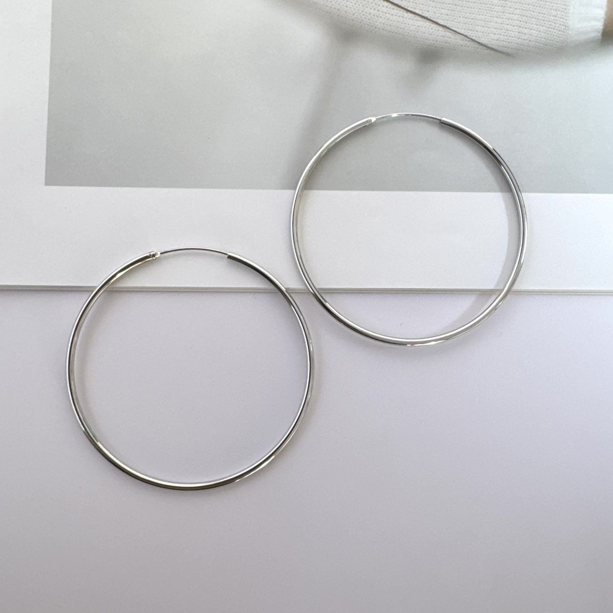 Other 60mm Silver Hoop Earrings for Women Size ONE SIZE - 3 Thumbnail
