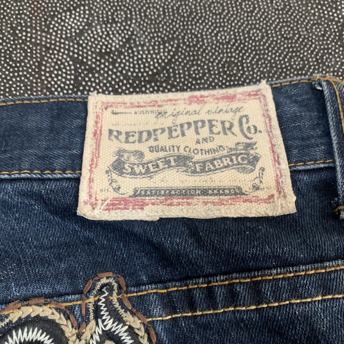 Ed Hardy Vintage Y2K Redpepper Eagle Thunder Embroidered Jeans Pants Size US 28 / EU 44 - 5 Thumbnail