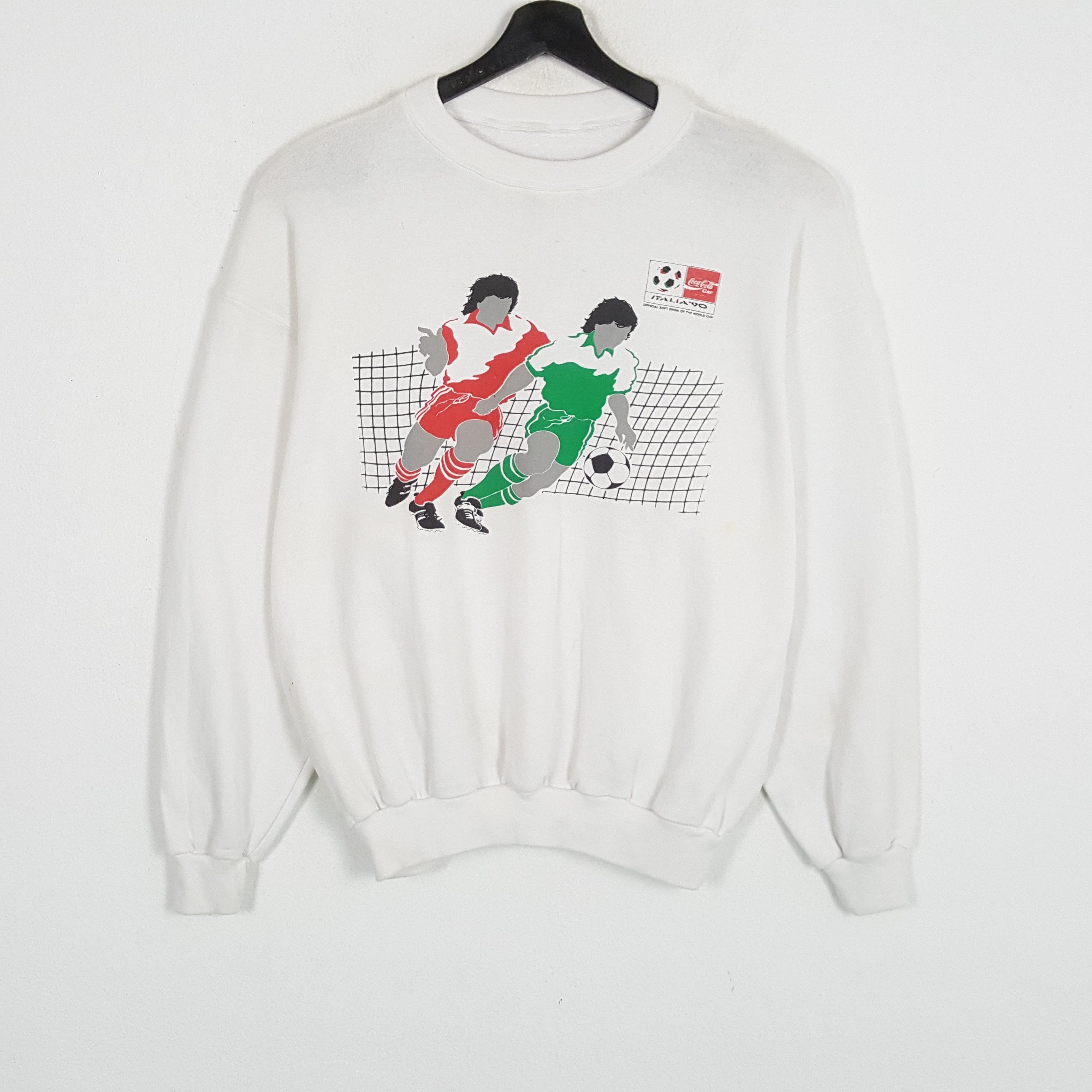 Coca Cola × Vintage COCA COLA WORLD CUP ITALIA 1990 Vintage Sweatshirt Size US XL / EU 56 / 4 - 1 Thumbnail