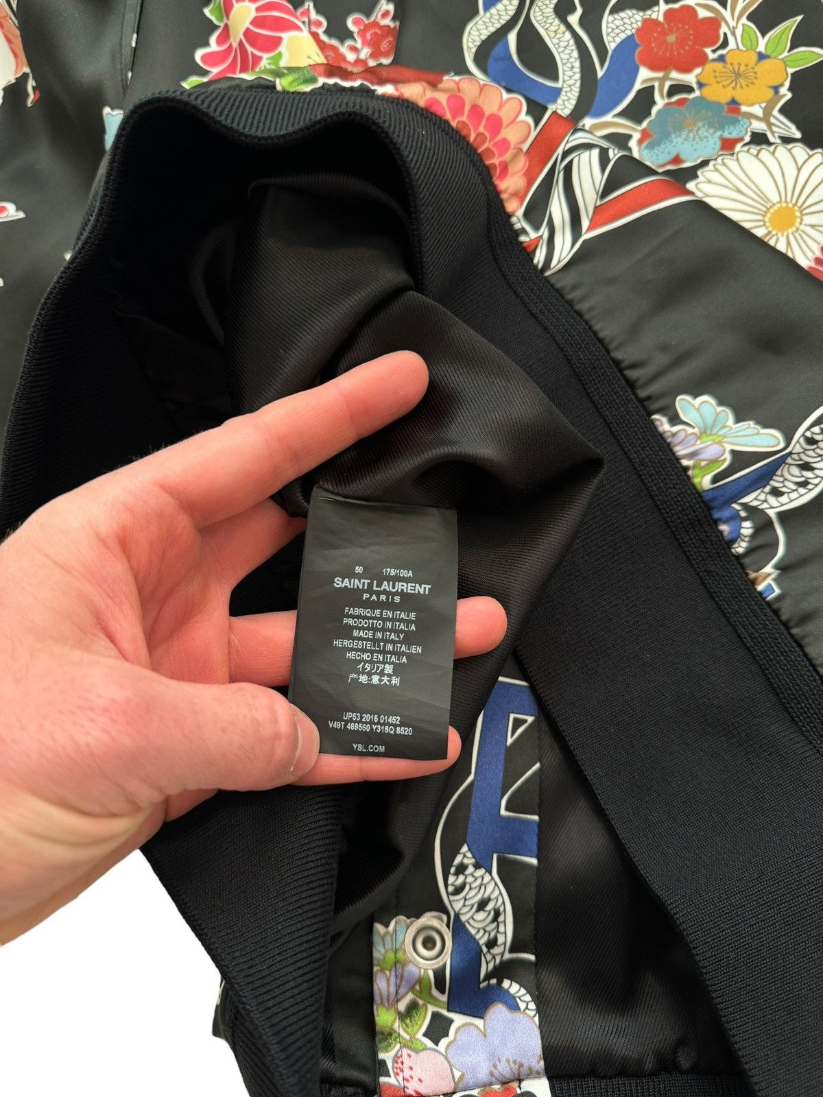 Saint Laurent Paris 2017 Love Floral Souvenir Satin Teddy Jacket Size US M / EU 48-50 / 2 - 6 Thumbnail