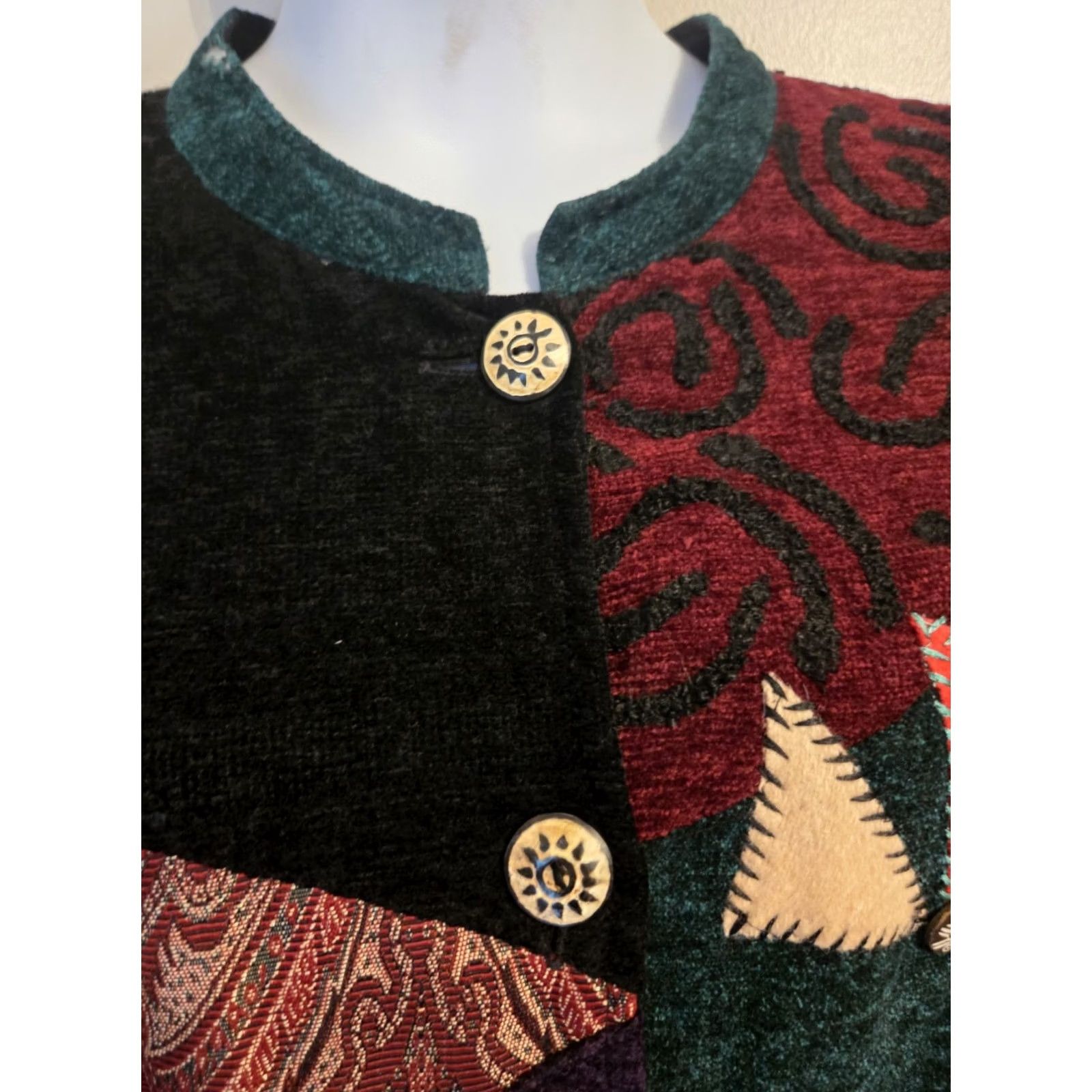 Vintage VINTAGE Indigo Moon Jacket Size 2X Plus Red Black Purple Green Patchwork Tapestry Womens Size XXL / US 16-18 / IT 52-54 - 3 Thumbnail