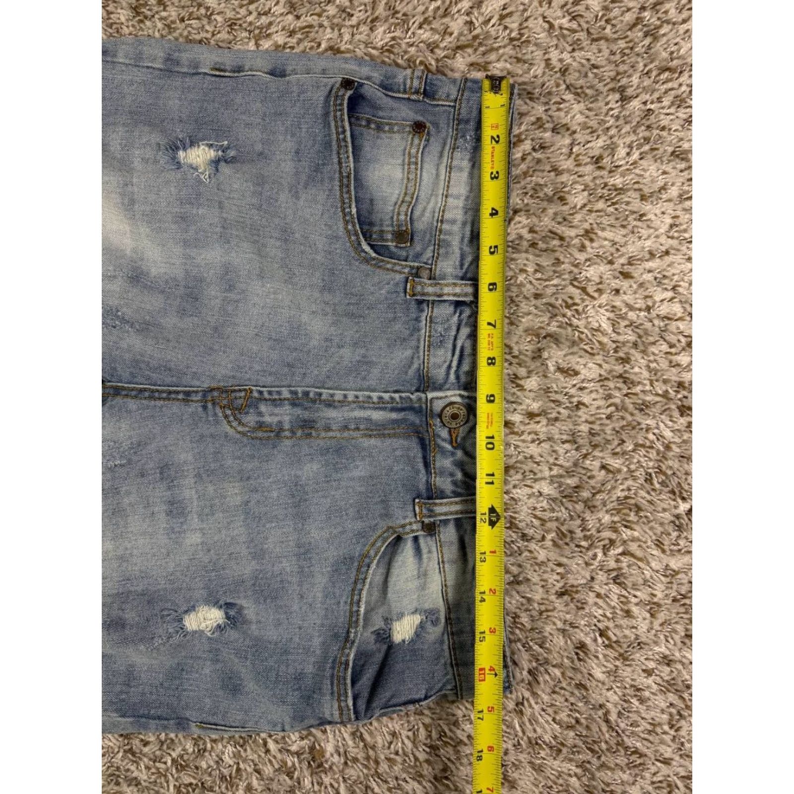 Denime Serenede Jeans Men Skinny Distressed Light Blue Zip Ankle Denim 36x32 Regular Inseam 32 Size US 36 / EU 52 - 6 Thumbnail